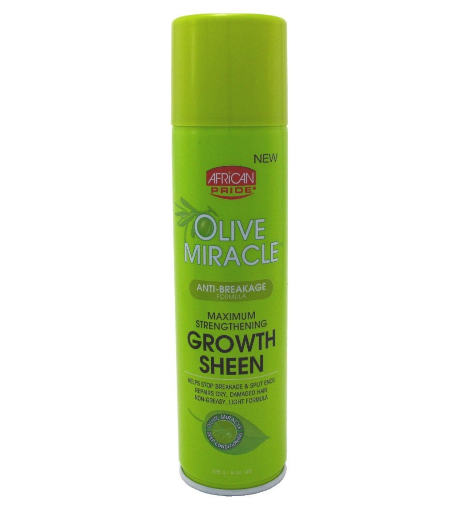 African Pride Olive Miracle Growth Sheen Spray 8 Ounce