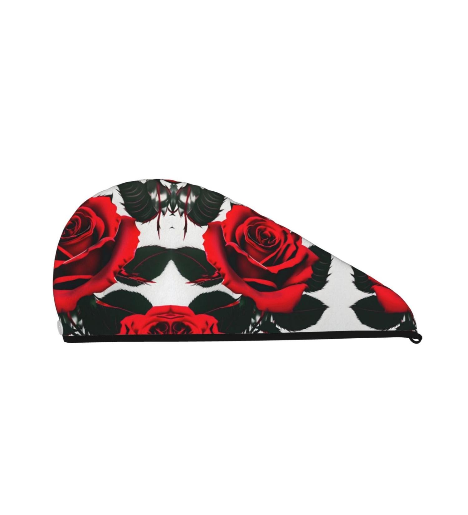 Buy Red Rose Coral Velvet Quick-Dry Hair Cap | Travel & Home Hair Towel Wrap for Men & Women - Buy Online on GoSupps.com