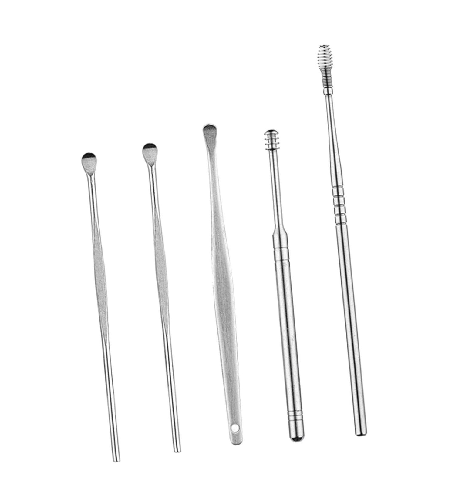 5-Piece Stainless Steel Earwax Removal Kit - Easy-to-Use Ear Cleaner for Home - Portable Ear Spoon Set for Cleaning Ear Canal - Buy Online on GoSupps.com