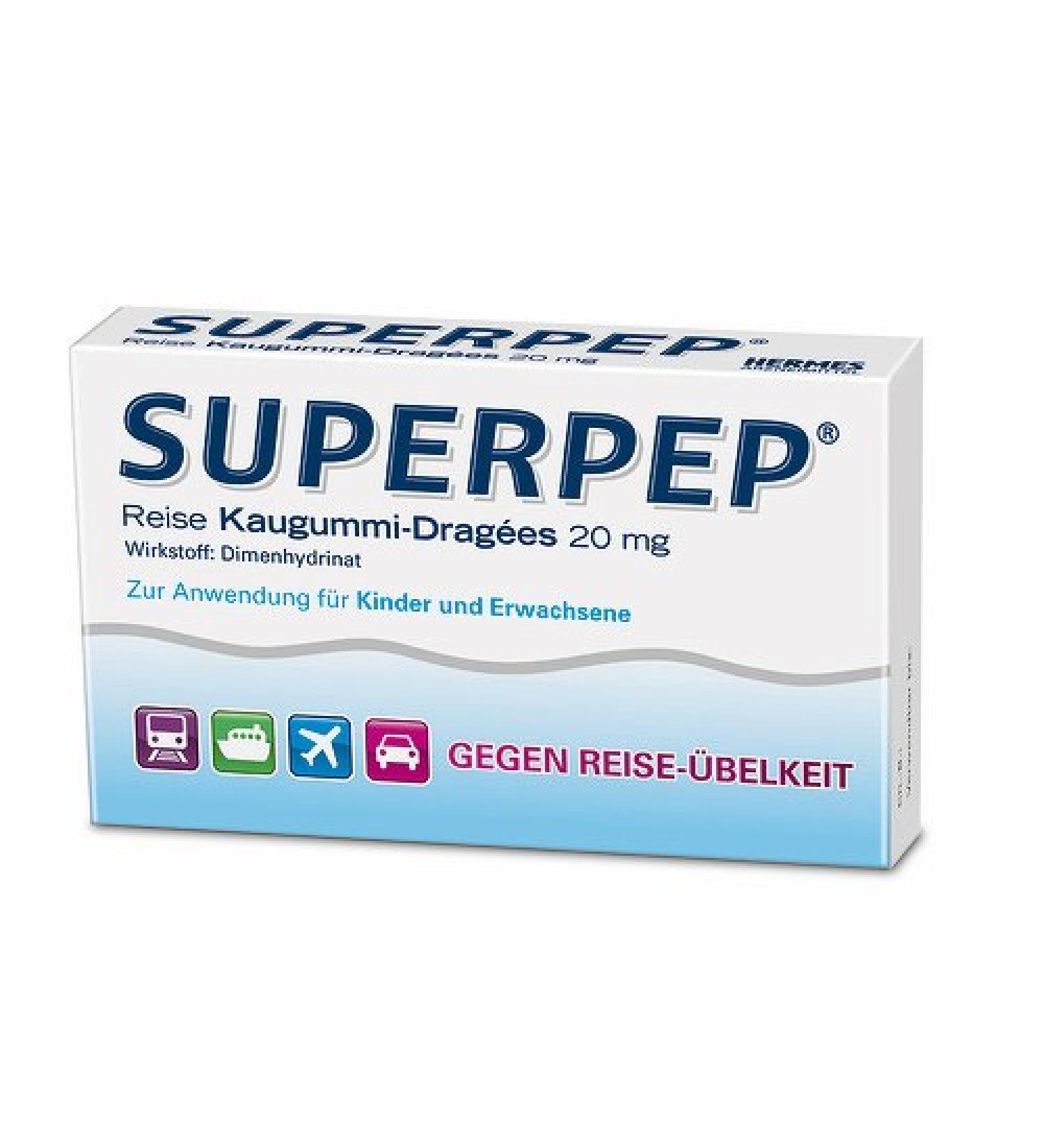 Superpep Travel chewing gum drag 10 hours