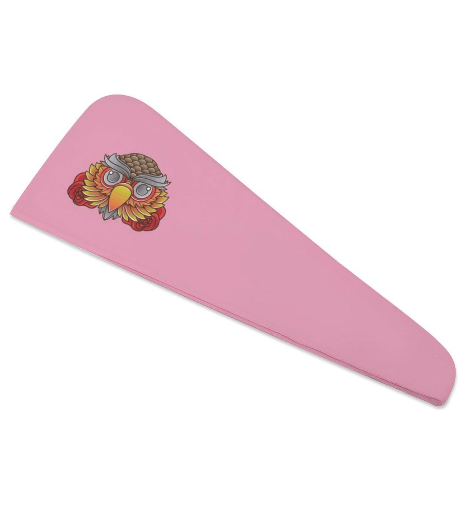 Vintage Owl Head Microfiber Hair Towel Wrap for Women - Super Absorbent 10x26 Inch Hair Turban with Button - Buy Online on GoSupps.com