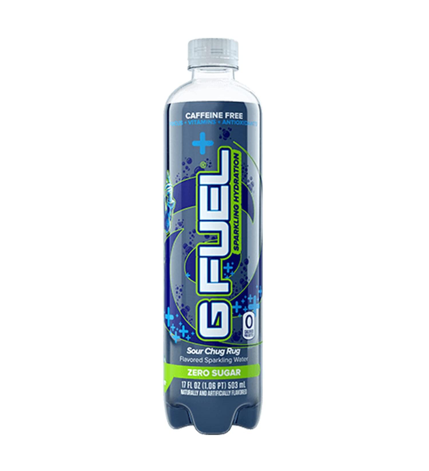 G Fuel Sparkling Hydration - Sour Blue Chug Rug Inspired by Faze Rug | 12 Pack Case - 17oz Bottle | Caffeine-Free Flavored Sparkling Water with Vitamins & Antioxidants - Buy Online on GoSupps.com
