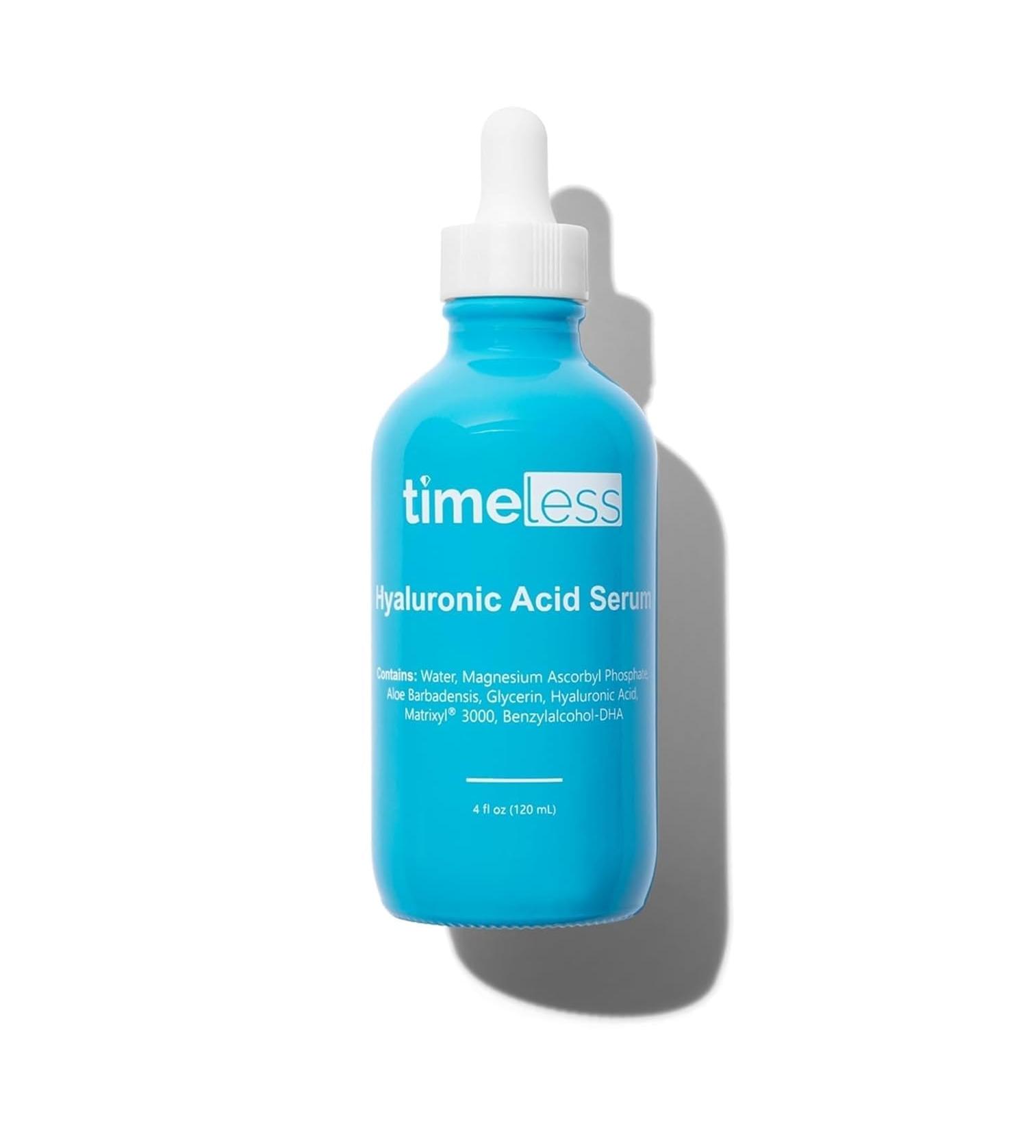 Timeless Skin Care Hyaluronic Acid Vitamin C Serum - 4 oz - Brightens Smooths Rebuilds Collagen Boosts Hydration 120 ml (Pack of 1) - Buy Online on GoSupps.com