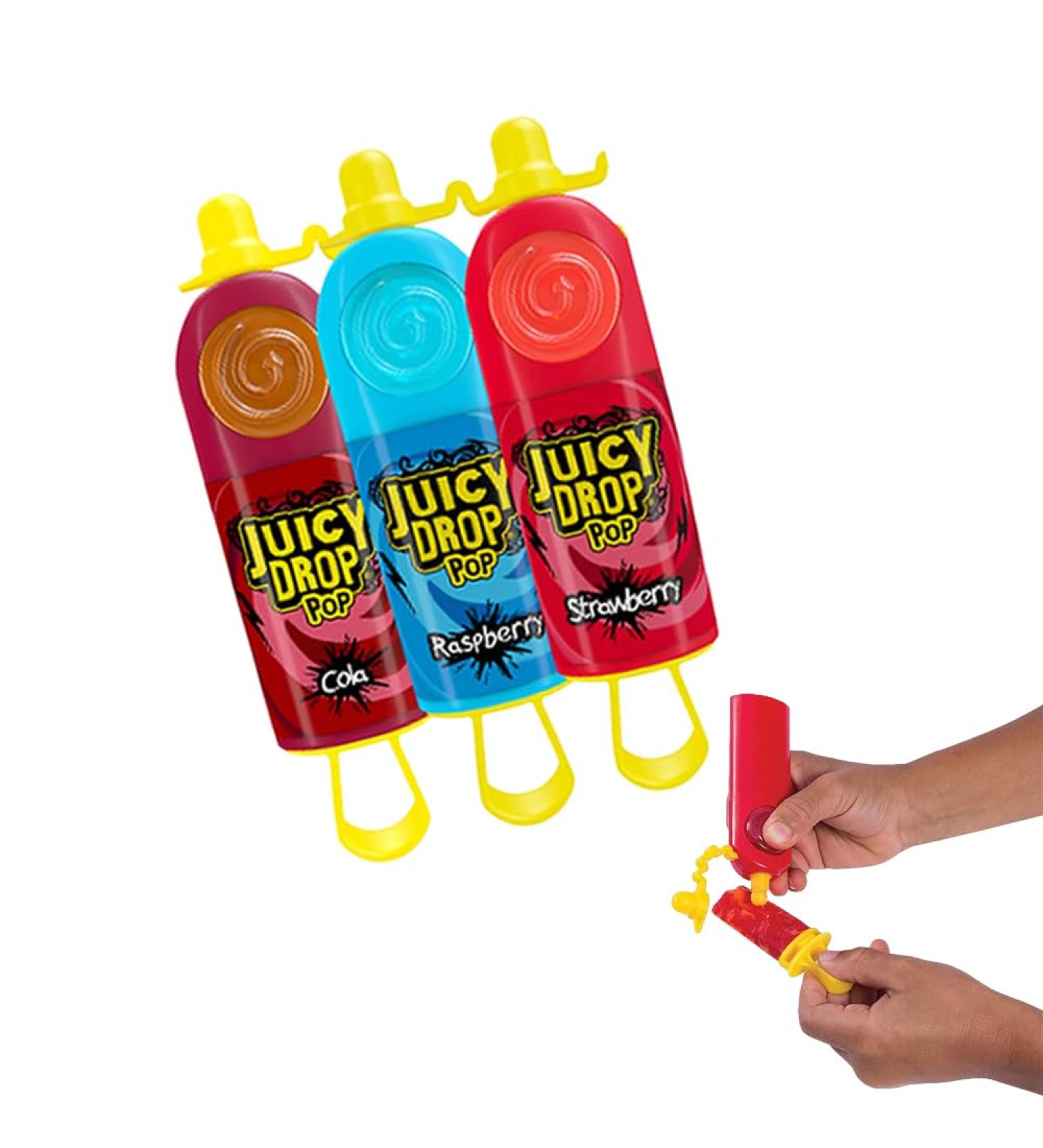 Hard Candy lollipop With Liquid Candy 26g - Assorted flavour lollipops in 3 Flavours (Pack of 3)