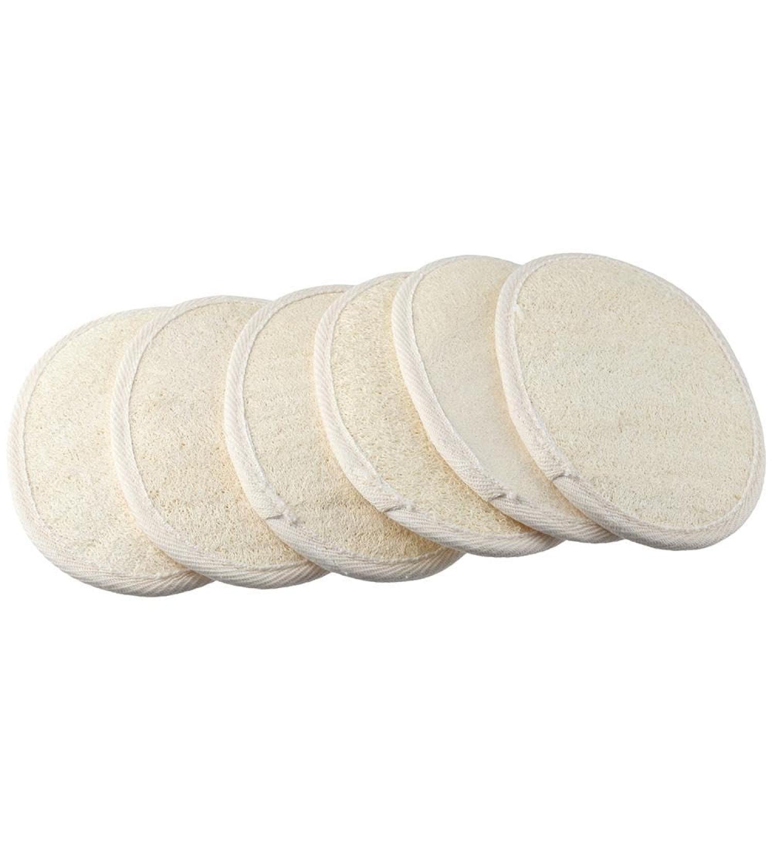 6Pcs Natural Loofah Sponge Set | Biodegradable Exfoliating Shower Pads for Dead Skin Removal | Eco-Friendly Luffa Spa Essentials - Buy Online on GoSupps.com
