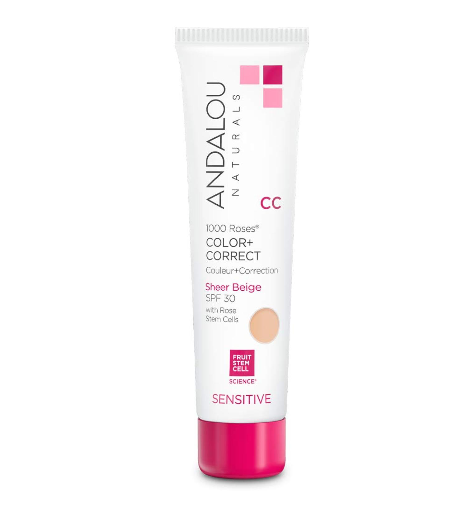 Andalou Naturals CC 1000 Roses SPF 30 Sheer Nude | Color Correct & Sensitive Skin - 2 fl oz - Buy Online on GoSupps.com