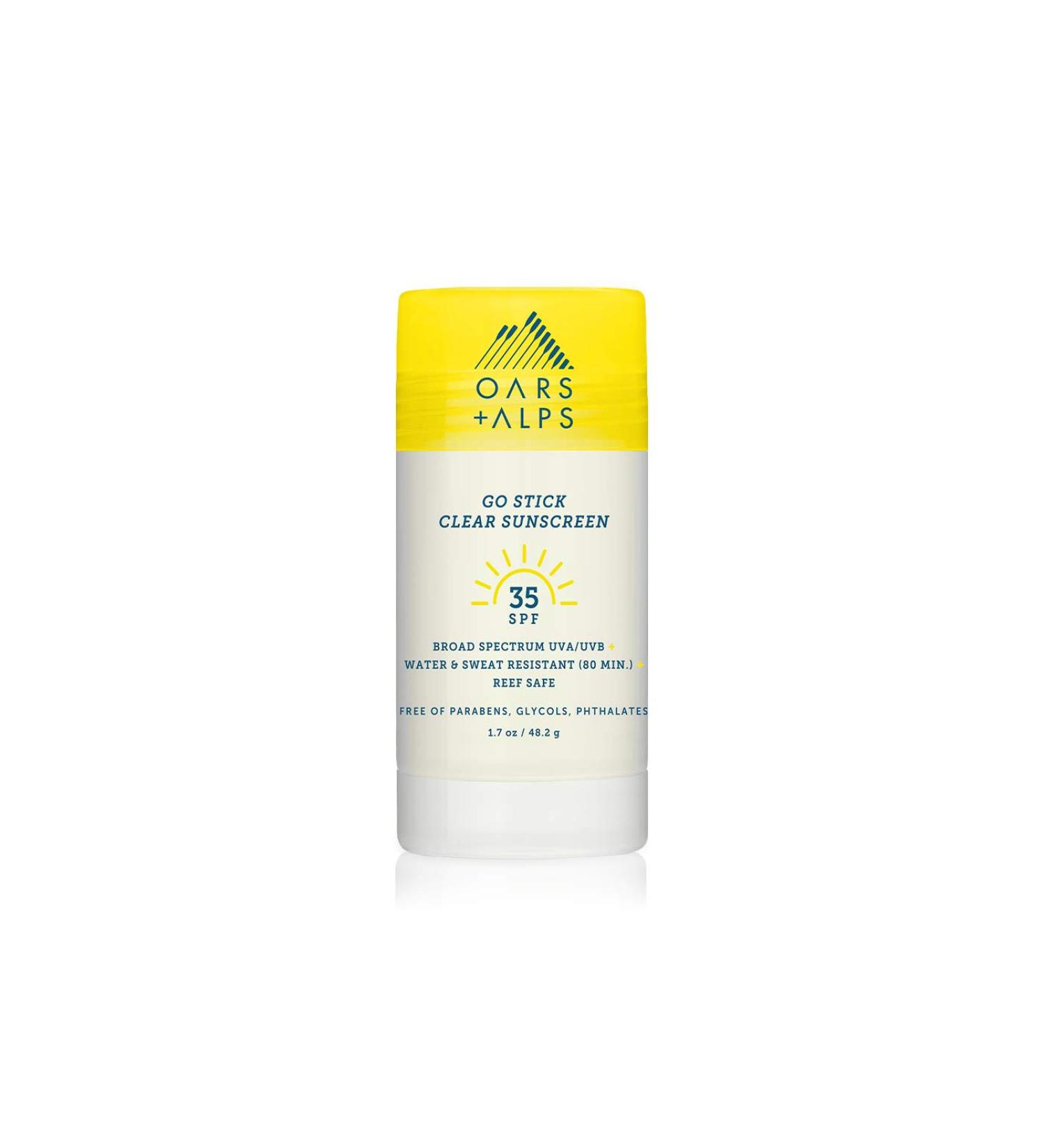 Oars + Alps Go Stick Clear SPF 35 Face Sunscreen with Vitamin E | Water and Sweat Resistant | TSA Friendly | 1.7 Oz - Buy Online on GoSupps.com