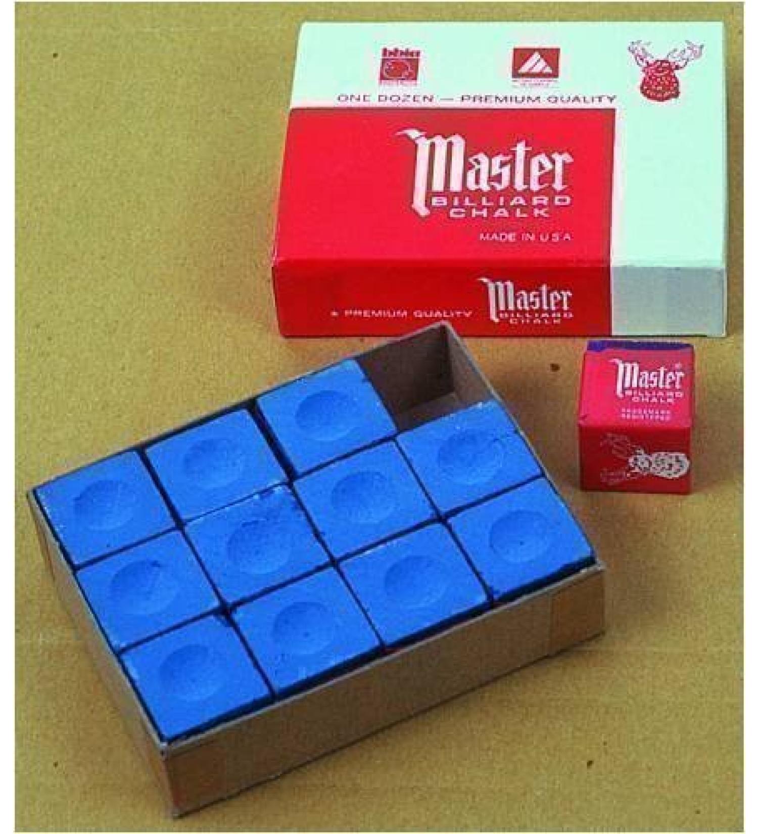 GamePoint Original USA billiard chalk 12 pieces made of cardboard (blue/green/red/grey)