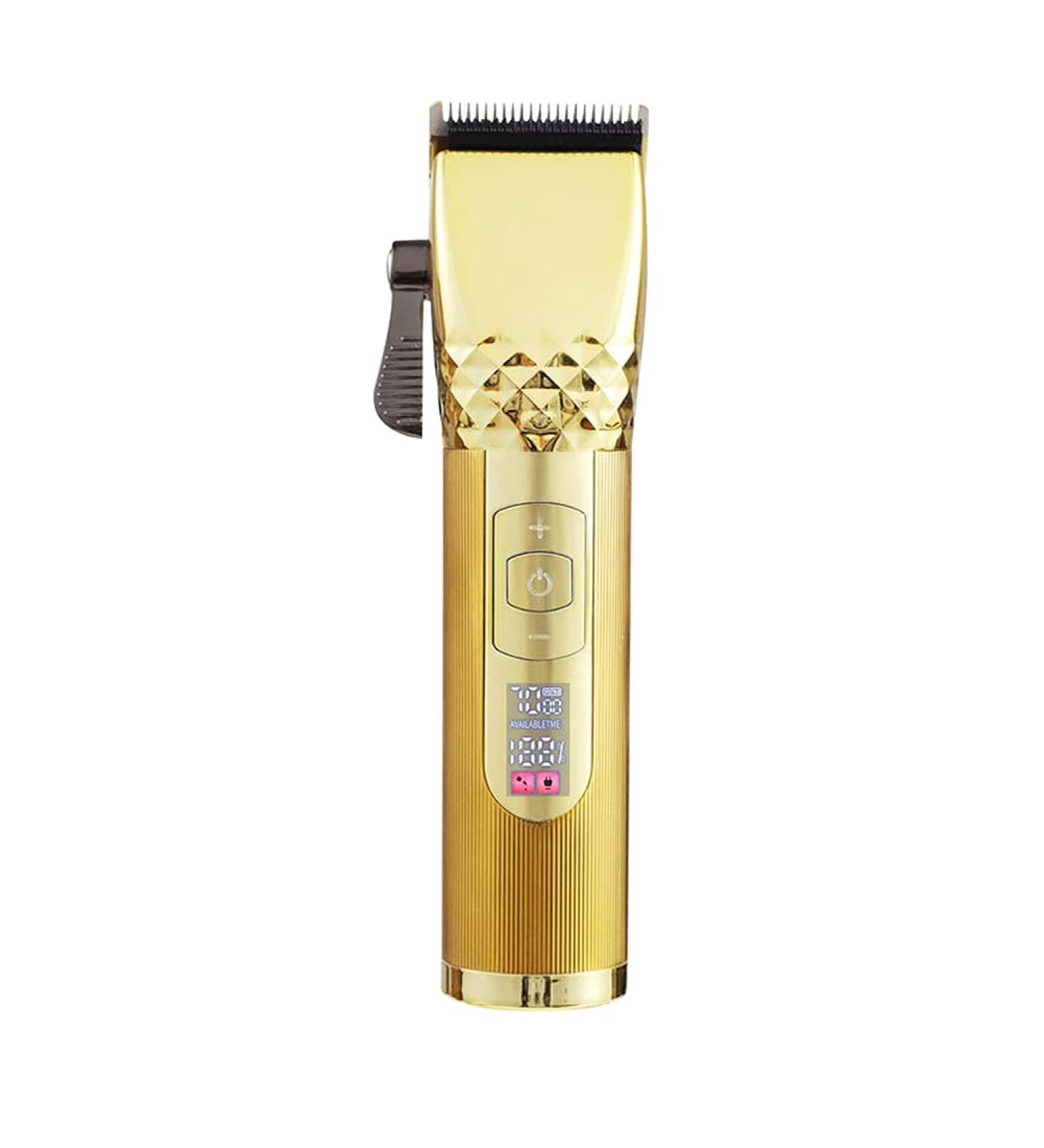 Tweovnai Men Rechargeable Hair Trimmer Cordless HairTrimmer Metal Liquid Crystal Digital Display HairTrimmer Gold - Buy Online on GoSupps.com
