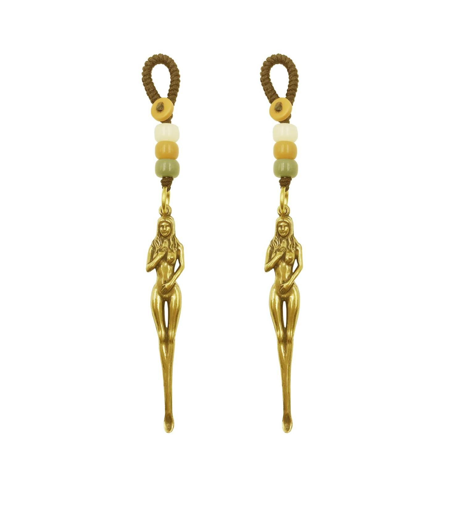 2 Pieces Brass Ear Spoon & Mini Shovel Pendant Charms - Vintage Mini Spoons with Keychain (goddessA) - Buy Online on GoSupps.com