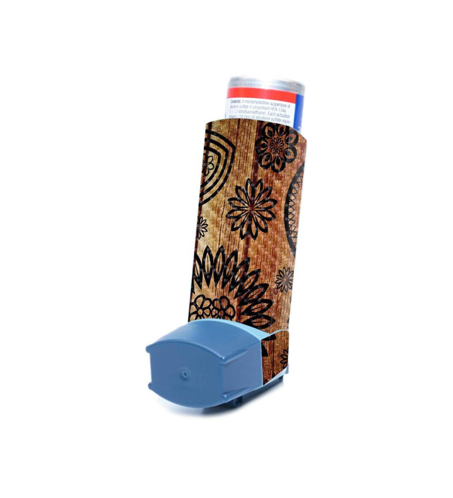 MightySkins Wooden Floral Carbon Fiber Skin for Ventolin HFA Asthma Inhaler - Made in USA | Protective & Durable Finish - Buy Online on GoSupps.com