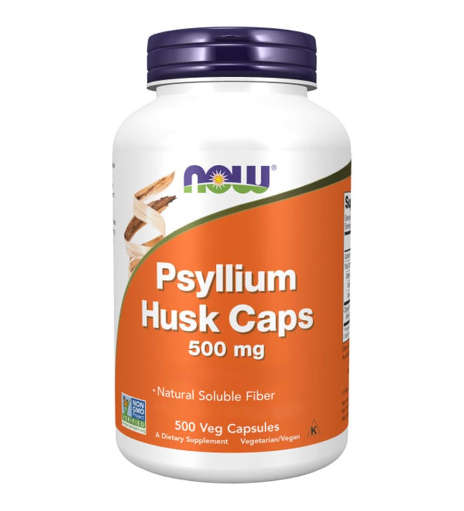 Now Foods Psyllium Husk Caps 500mg - Gluten-Free Vegan Capsules 500 Count - Laboratory Tested for Quality - Buy Online on GoSupps.com