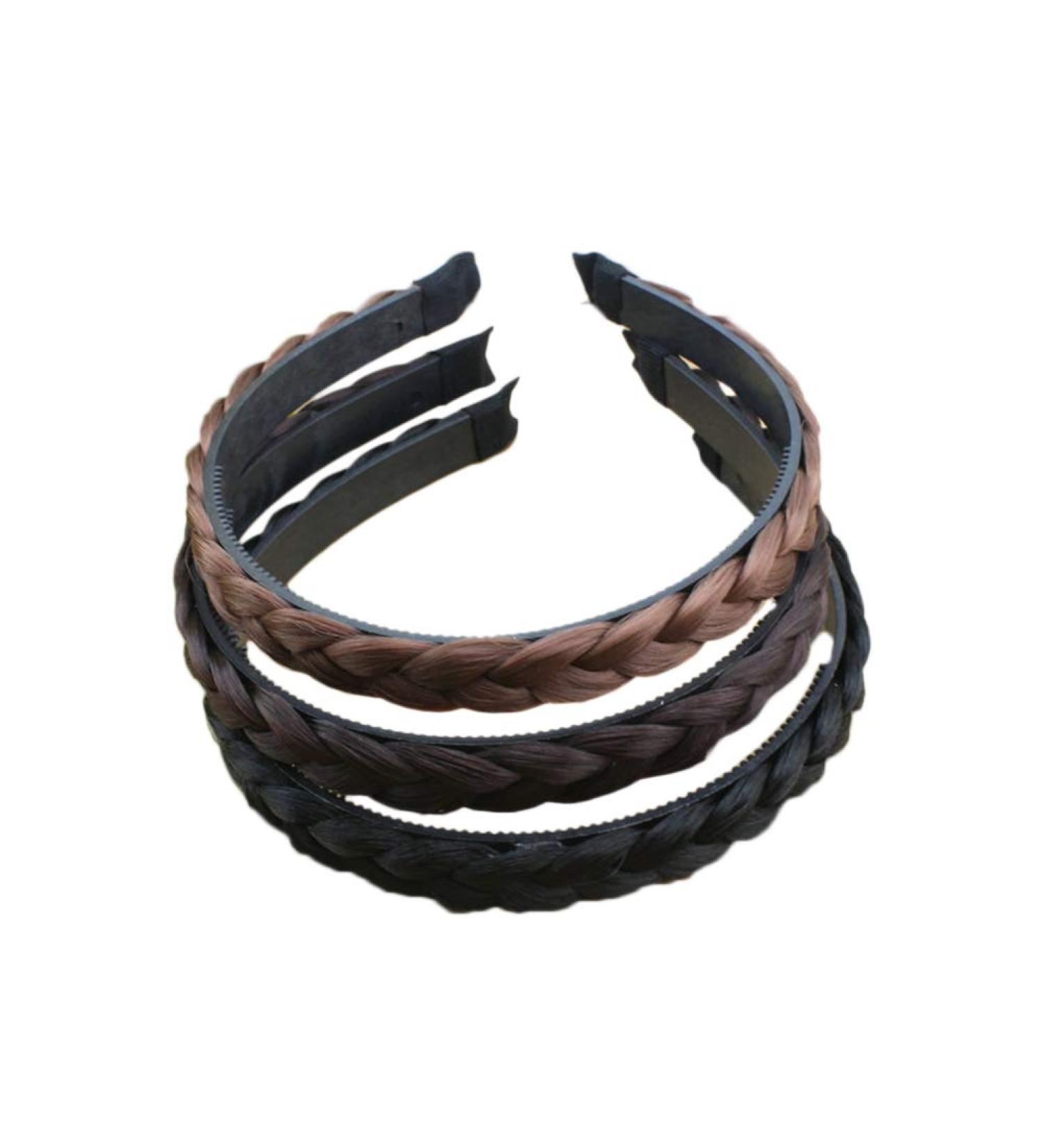 Lurrose 3 Pcs Synthetic Hair Braided Headbands - Women's Hair Accessories - Buy Online on GoSupps.com