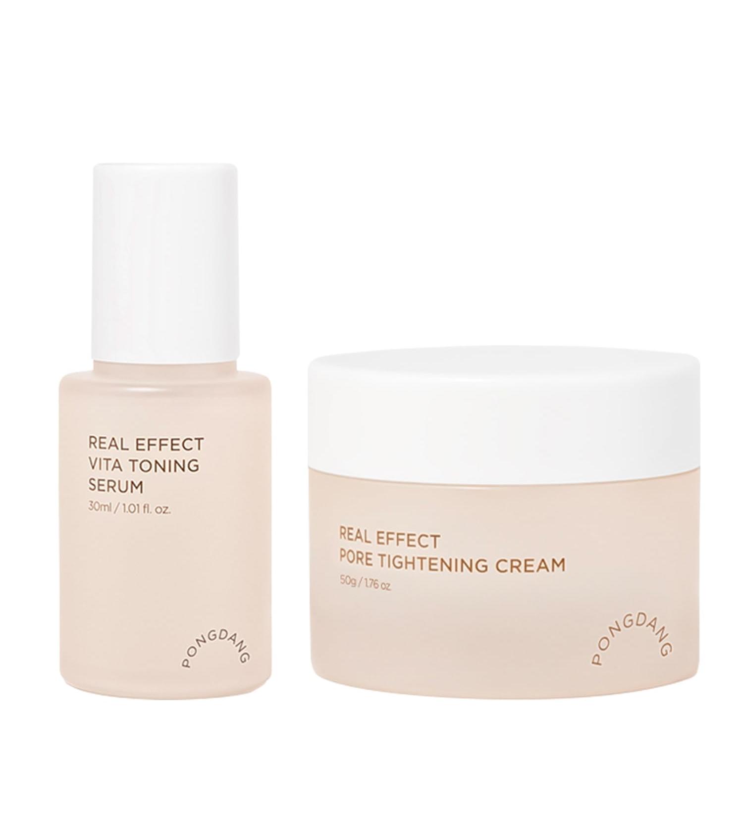 PONGDANG Real Effect Clear Duo for Pore : Pore Vita Toning Serum & Pore Tightening Cream pore minimizer brighting vitamin nourishing Korean Skincare - Buy Online on GoSupps.com