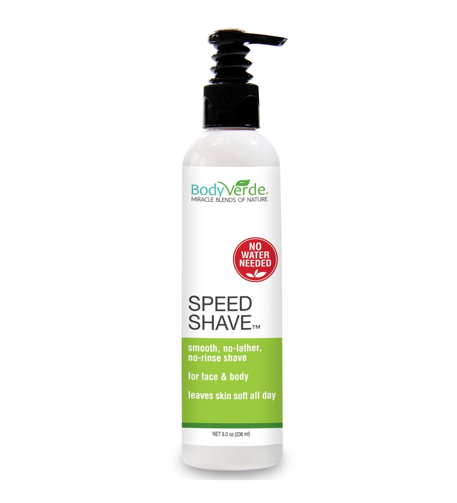 BodyVerde Speed Shave - Waterless Shaving Cream for Women and Men - 8oz - Buy Online on GoSupps.com