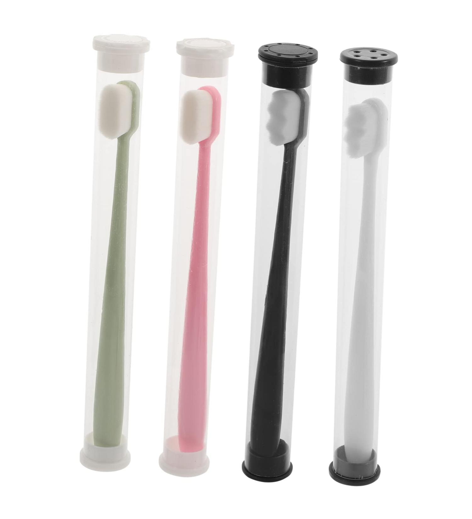 Skisuno Portable 4-Piece Soft Toothbrush Set for Kids - Foldable Travel Toothbrush Super Soft Ideal for Camping & Pregnant Women - Buy Online on GoSupps.com