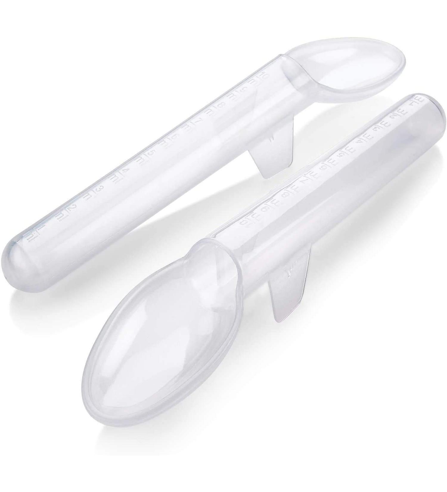 Calibrated Medicine Spoon for Kids Baby & Toddler - (Pack of 2) - 2 Tsp/10 mL Capacity Plastic Oral Liquid Dose Medication Graduated Dispenser - Buy Online on GoSupps.com