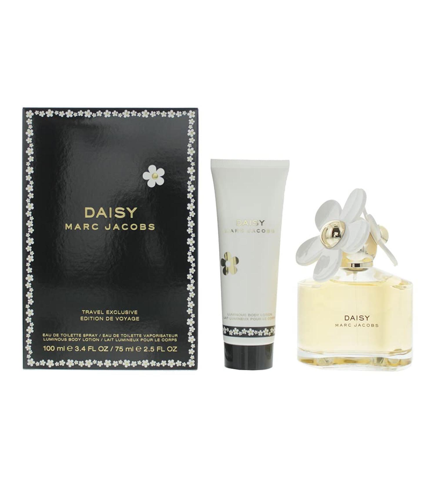 Marc Jacobs Daisy 2-Piece Gift Set for Women (3.4 Ounce Eau de Toilette Spray 2.5 Ounce Body Lotion) Floral 2.95 Fl Oz (Pack of 2) - Buy Online on GoSupps.com