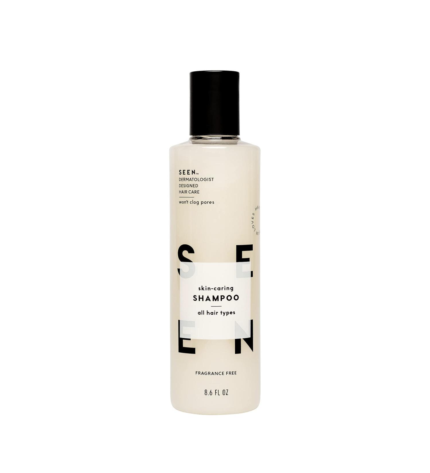 SEEN Fragrance-Free Shampoo 8.6 Fl. Oz - Non-Comedogenic & Sulfate-Free Formula for Sensitive Skin - Dermatologist-Developed for Eczema & Acne Prone Skin - Buy Online on GoSupps.com