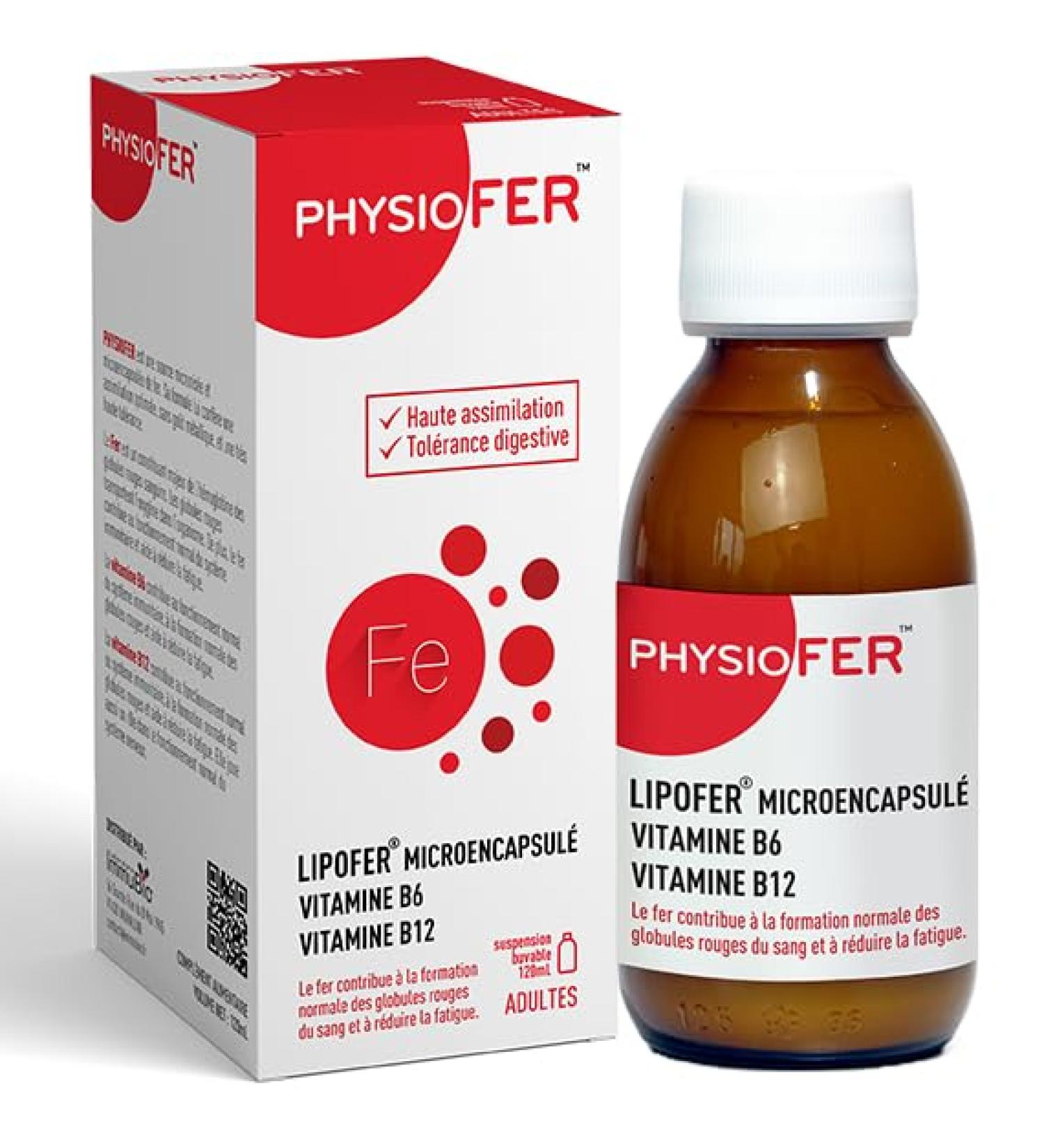 Physiofer Oral Suspension - Food Supplement based on Iron and Vitamins B6 and B12 - 120ML - Buy Online on GoSupps.com