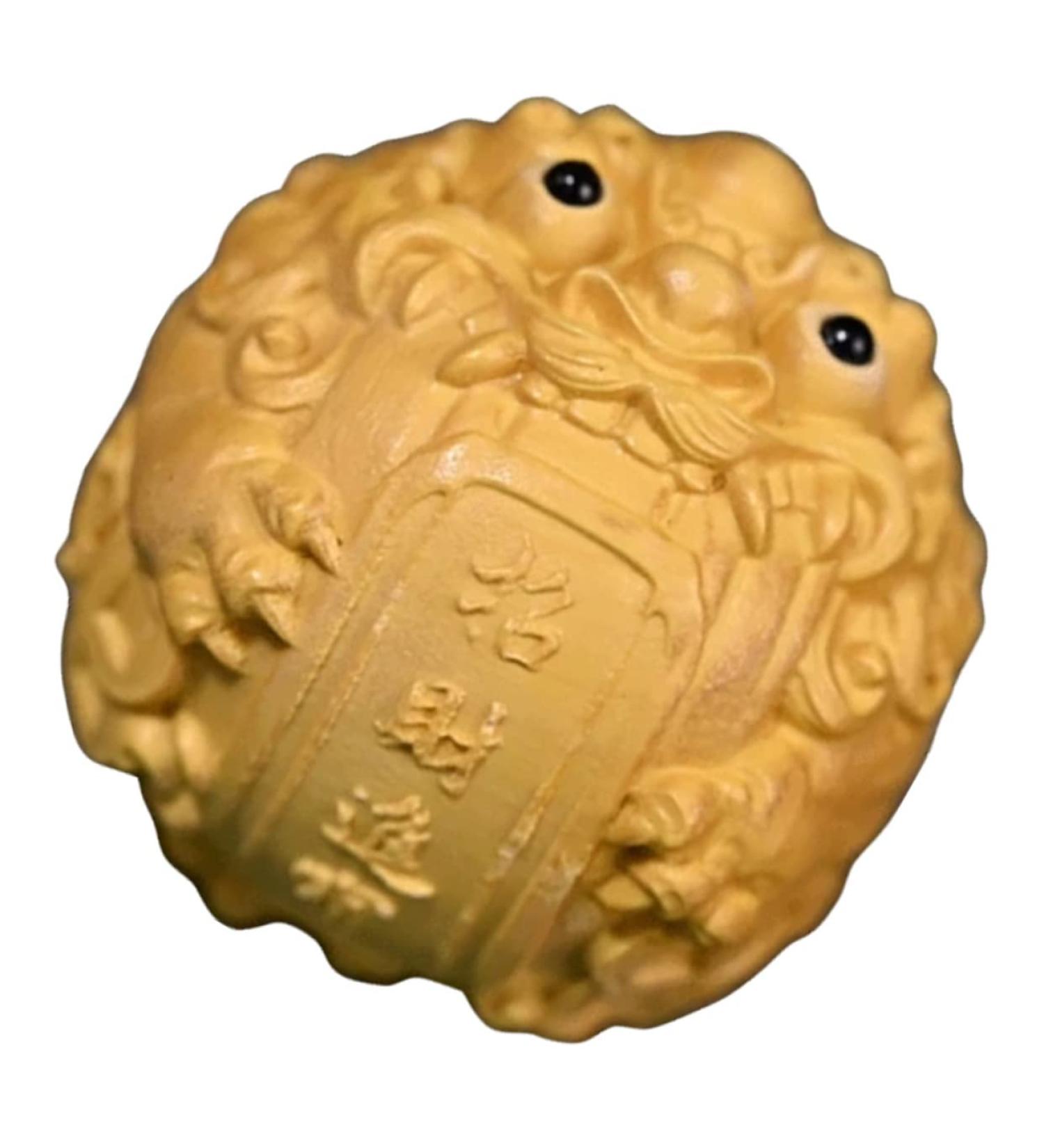 Premium Healeved Bagua Ornament - Peach Wood Pi Yao Tea Pet Kylin Statue | Chinese Feng Shui Decor & Fitness Tool - Buy Online on GoSupps.com
