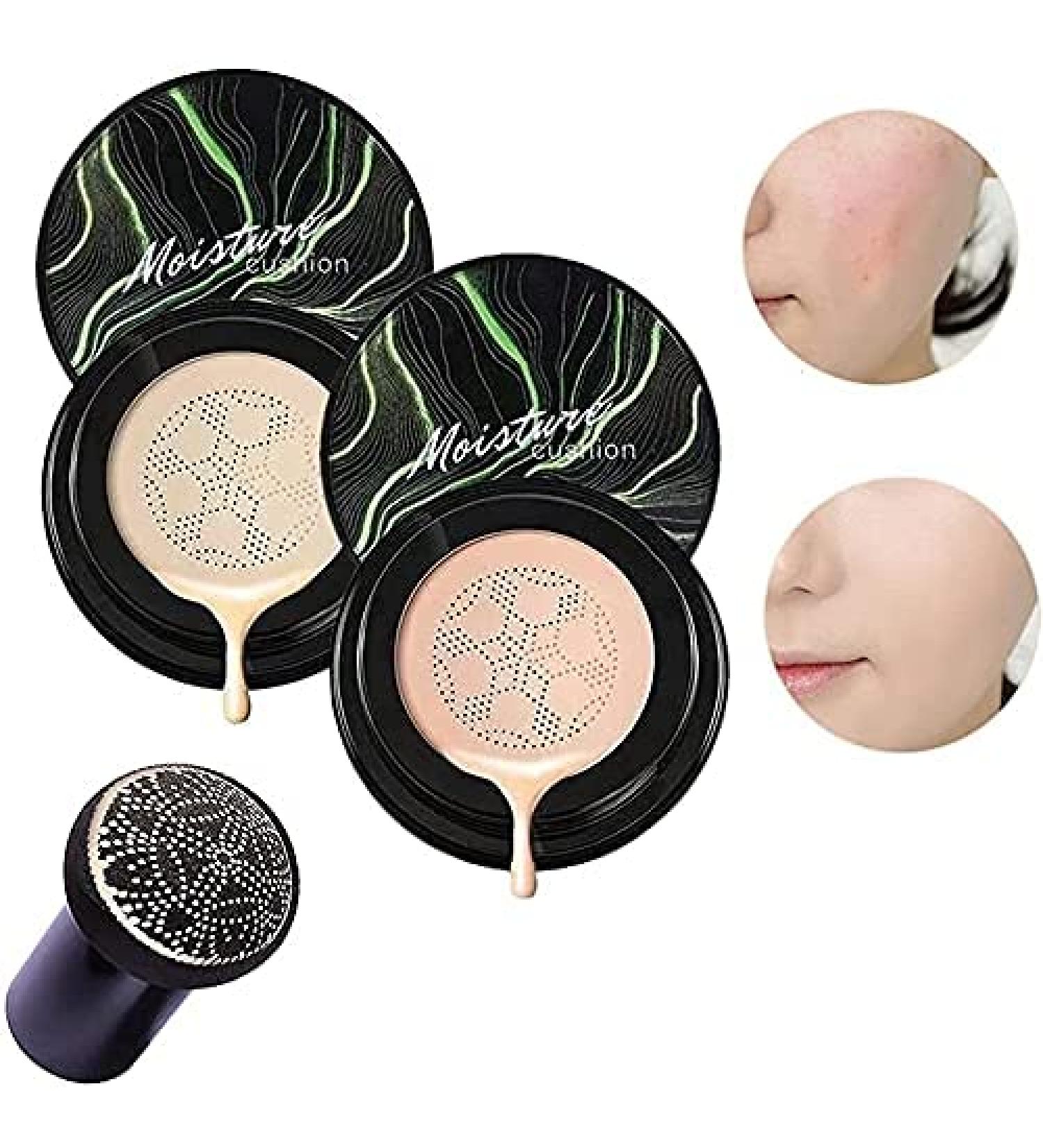 Magnetic CC Cream Foundation - Mushroom Head Air Cushion BB Cream Set | Lasting Nude Makeup for All Skin Types | Moisturizing, Oil Control, Waterproof | Natural + Ivory White Shade - Buy Online on GoSupps.com