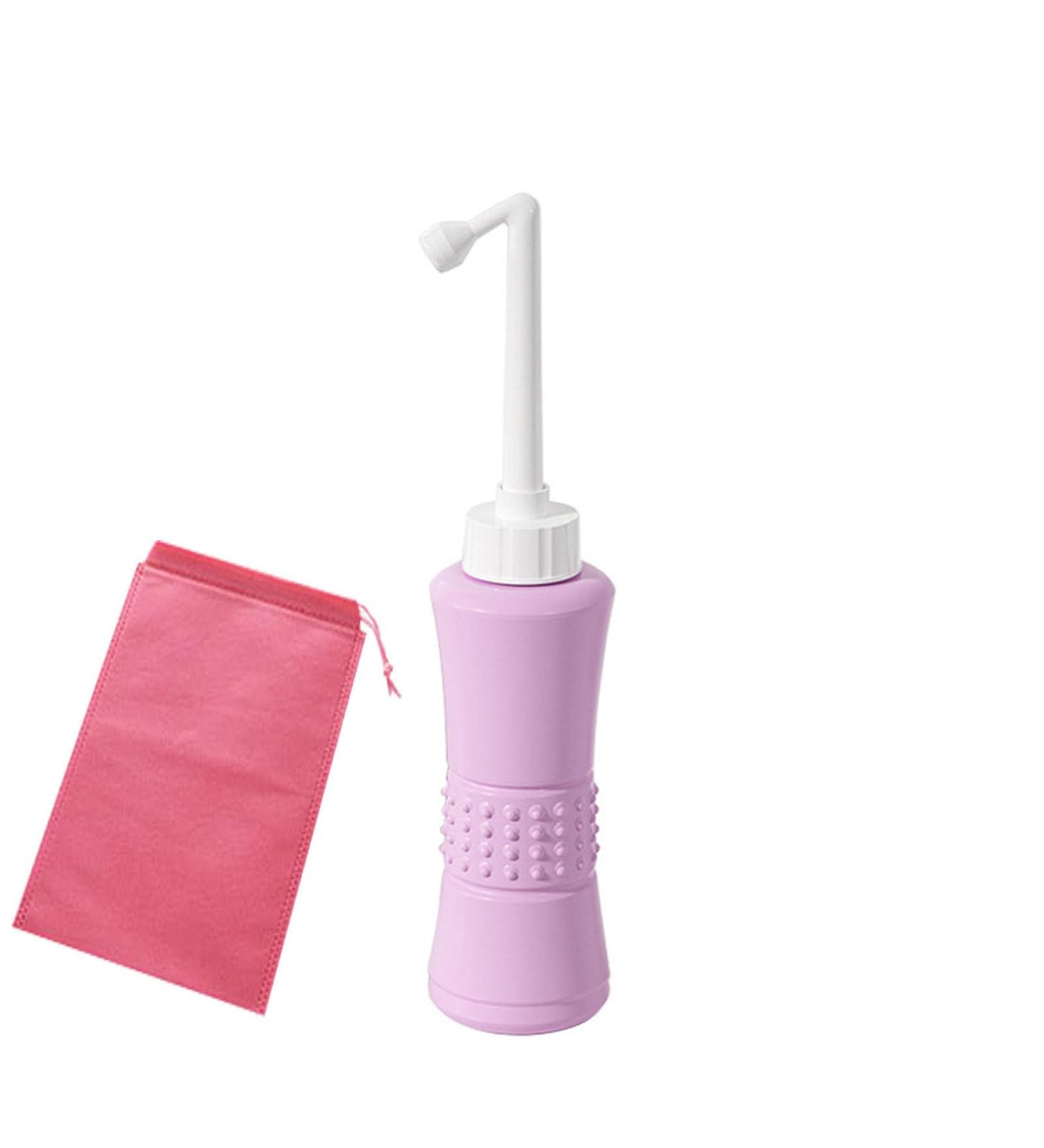 Brigtviee Portable Peri Bottle - Intimate Shower Bidet for Travel | 500ml Capacity 75 Angle & Storage Bag - Buy Online on GoSupps.com