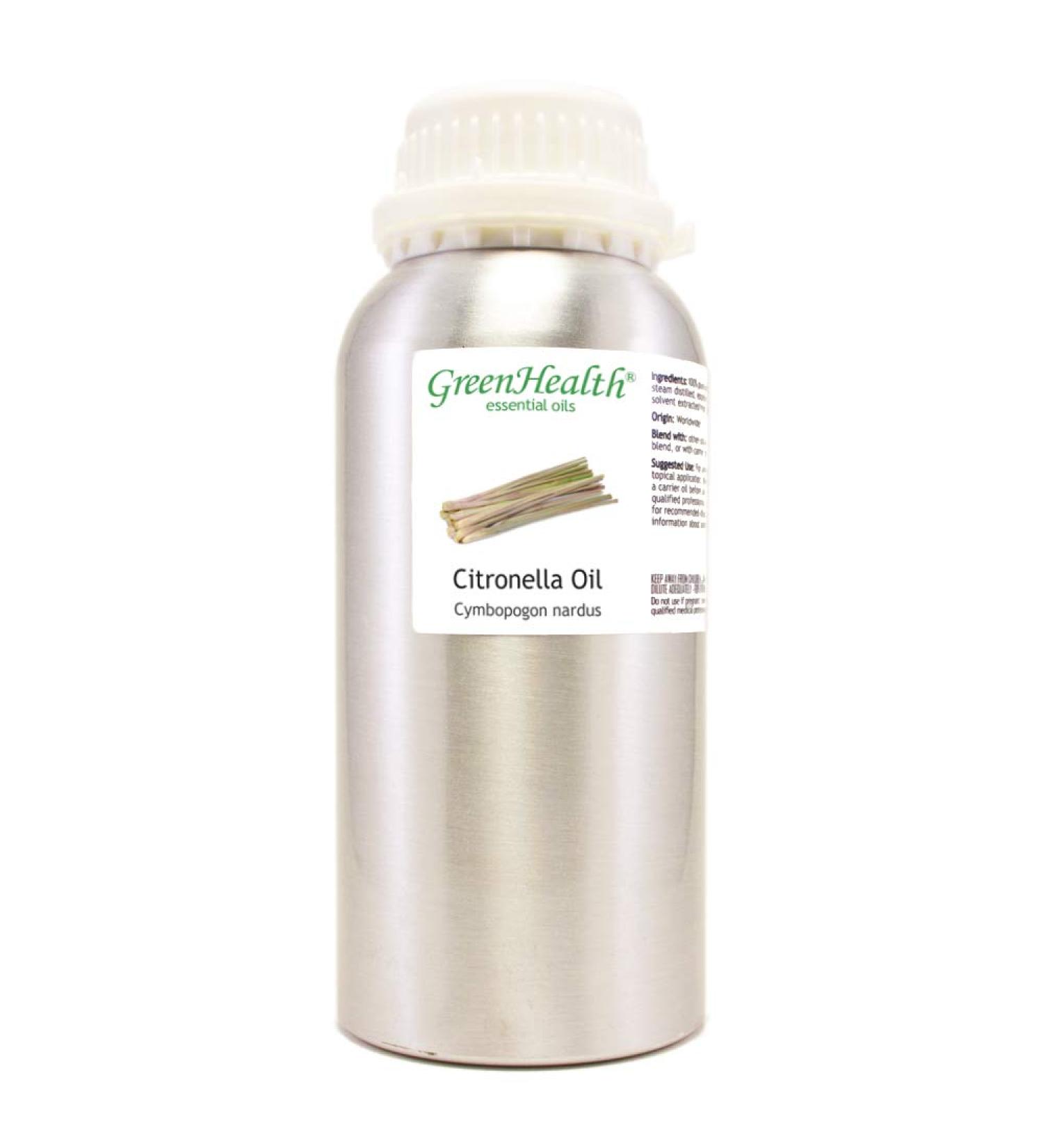 GreenHealth Citronella Essential Oil 16 fl oz (473 ml) - 100% Pure, Large 16 Ounce Bottle - Buy Online on GoSupps.com