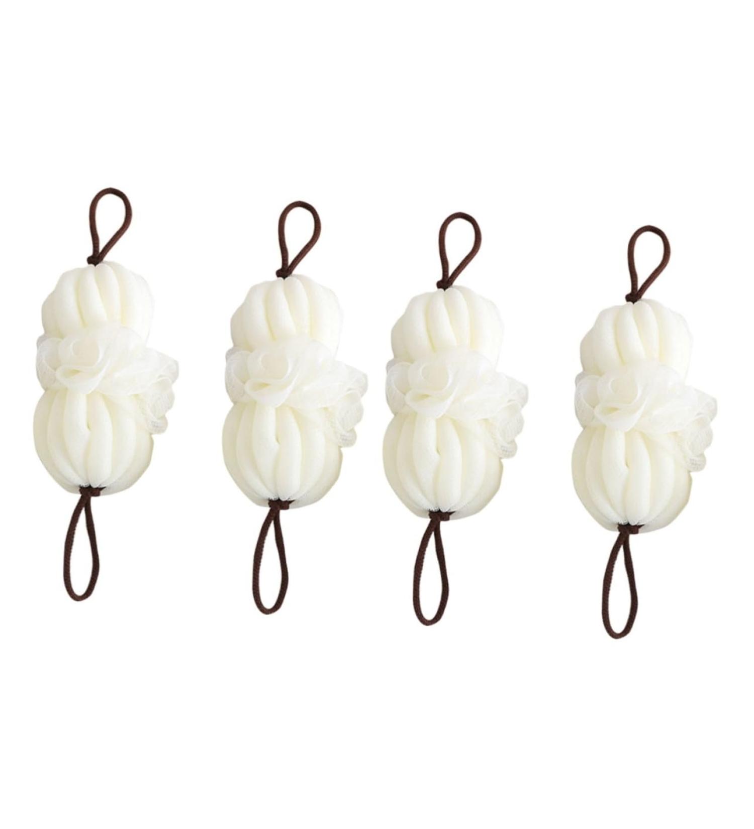Balacoo 4 Pcs Bath Ball - Exfoliating Loofah & Back Scrubber for Soft Skin | International Shipping Available - Buy Online on GoSupps.com
