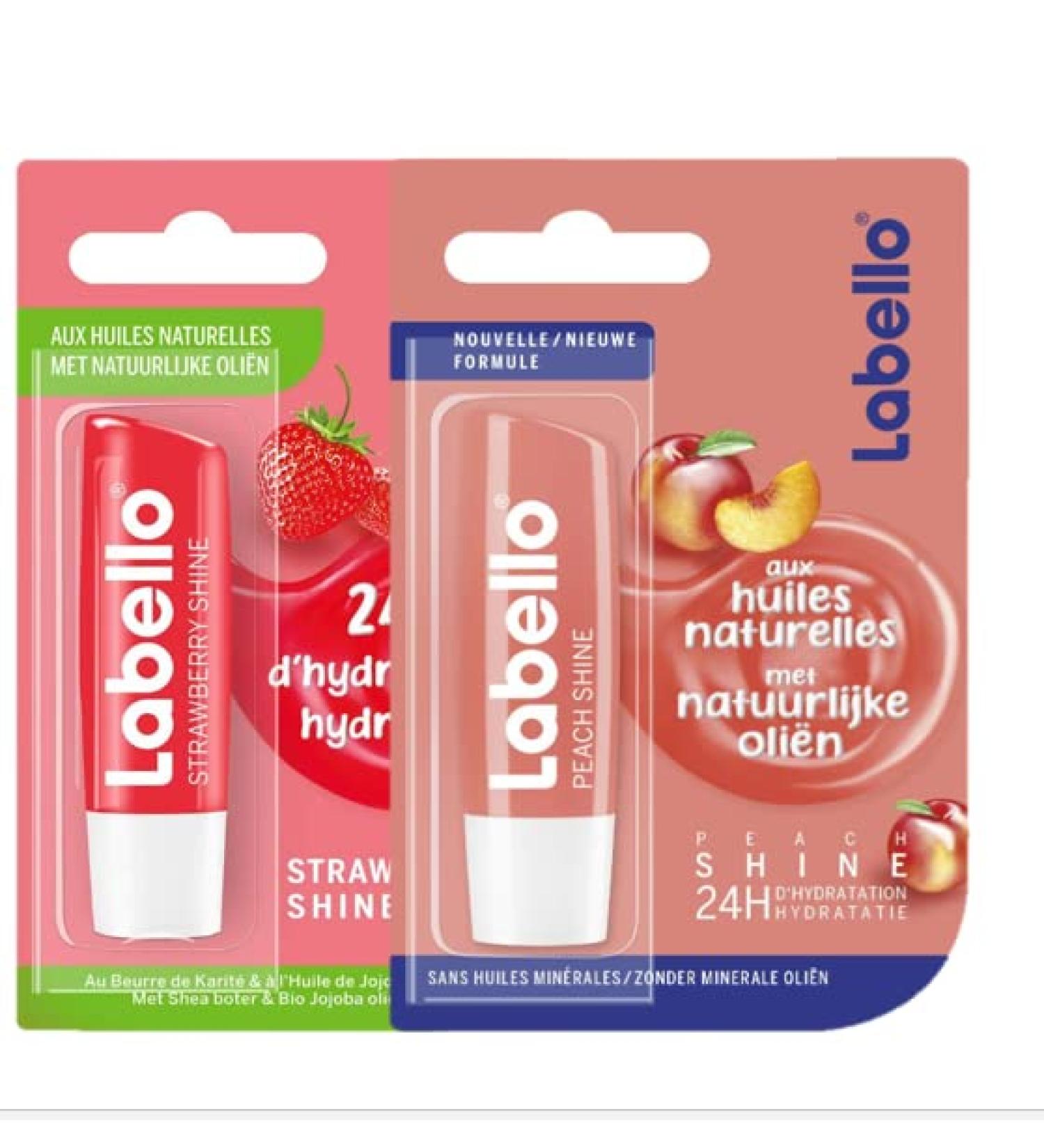  Ferramenta Gusti Mix Lip Balm 4.8g - Pack of 2 Labello - Strawberry Shine & Peach Shine - Lip Care and Long-Lasting Hydration for 24 Hours - Buy Online on GoSupps.com