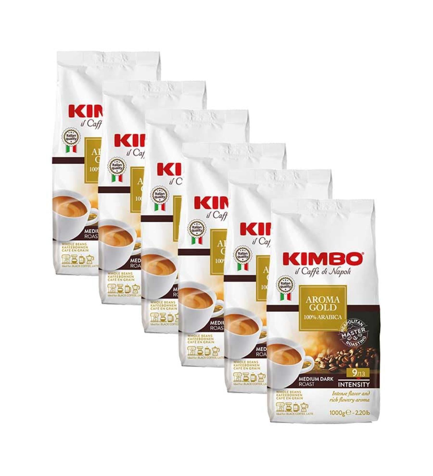 Café en grains Kimbo 100% Arabica Aroma Gold 1 kg x 6