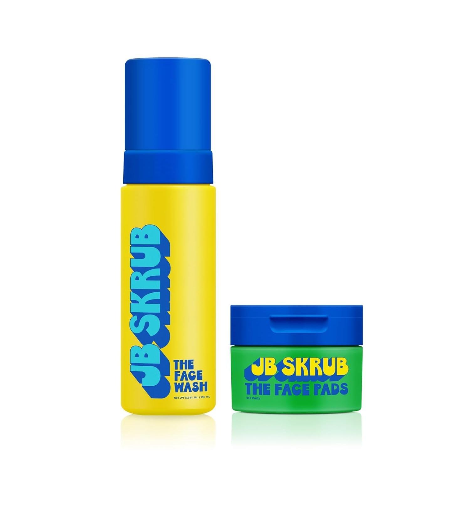 JB SKRUB Face Pads and Face Wash for Sensitive Skin - Acne Cleanser and Acne Pads with Aloe and Chia for Teen Boys Tweens and Kids - Grease-Free Freshness - Buy Online on GoSupps.com