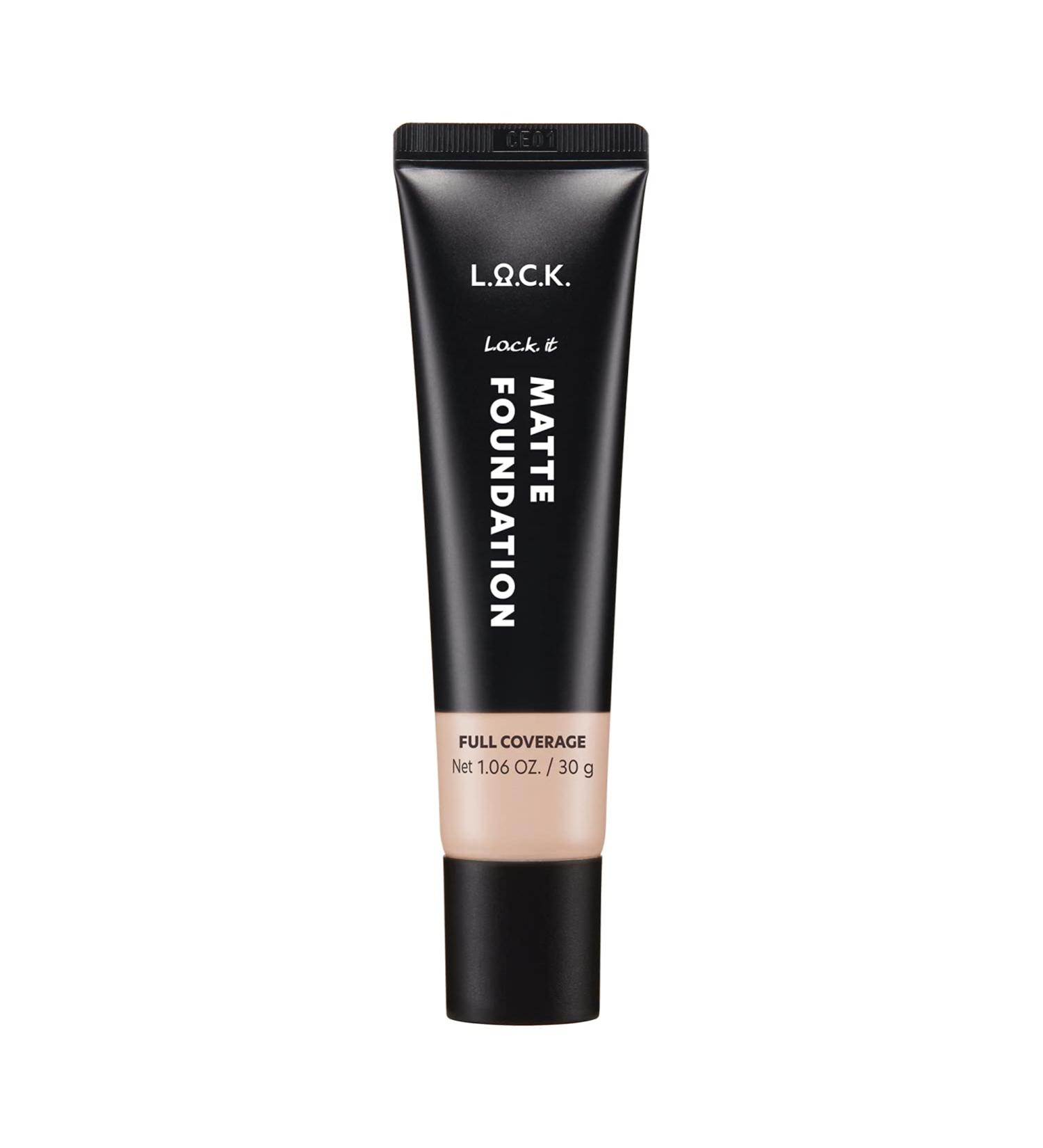 L.O.C.K. Color Matte Foundation in Porcelain | Full Coverage Face Makeup Cream | Korean Beauty | 1.06 oz - Buy Online on GoSupps.com