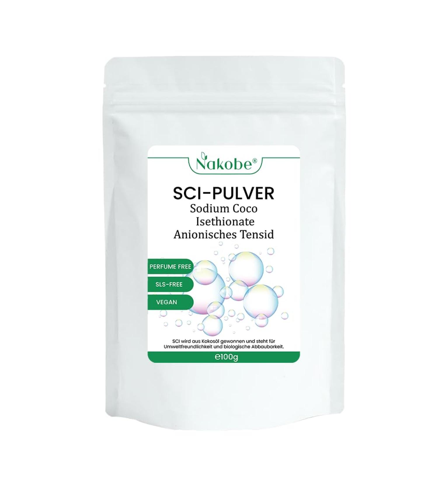 Nakobe Sodium Cocoyl Isethionate - 100g - SCI Powder - Surfactant Powder - For Shampoo Shower & Shampoo Bars Sodium Cocoylisethionate - Buy Online on GoSupps.com