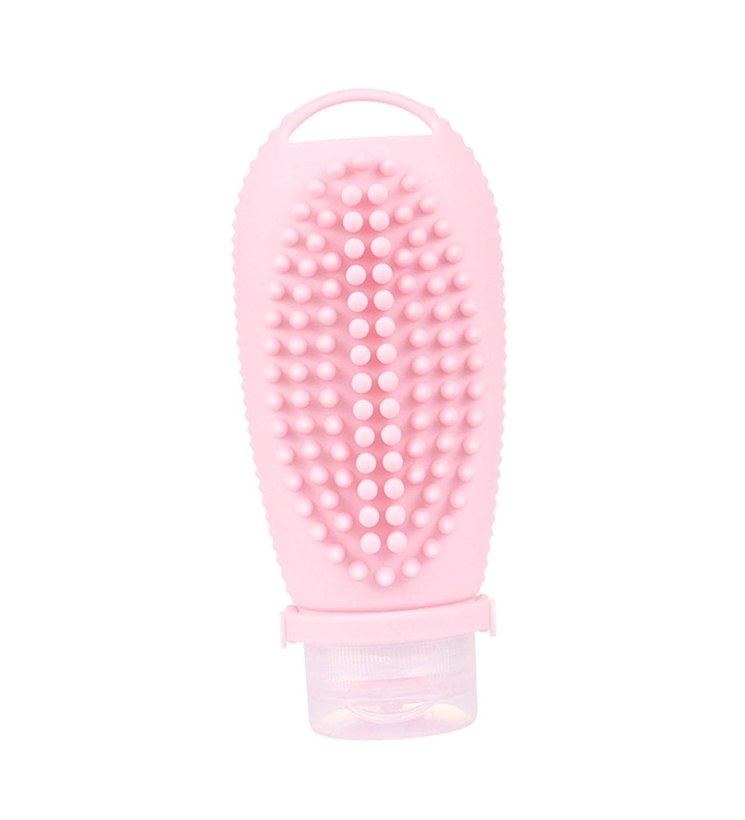 Harilla 2-in-1 Hair Shampoo Brush & Travel Bottle - Gentle Scalp Massager for Men & Women - Pink Hair Wash Tool - Buy Online on GoSupps.com