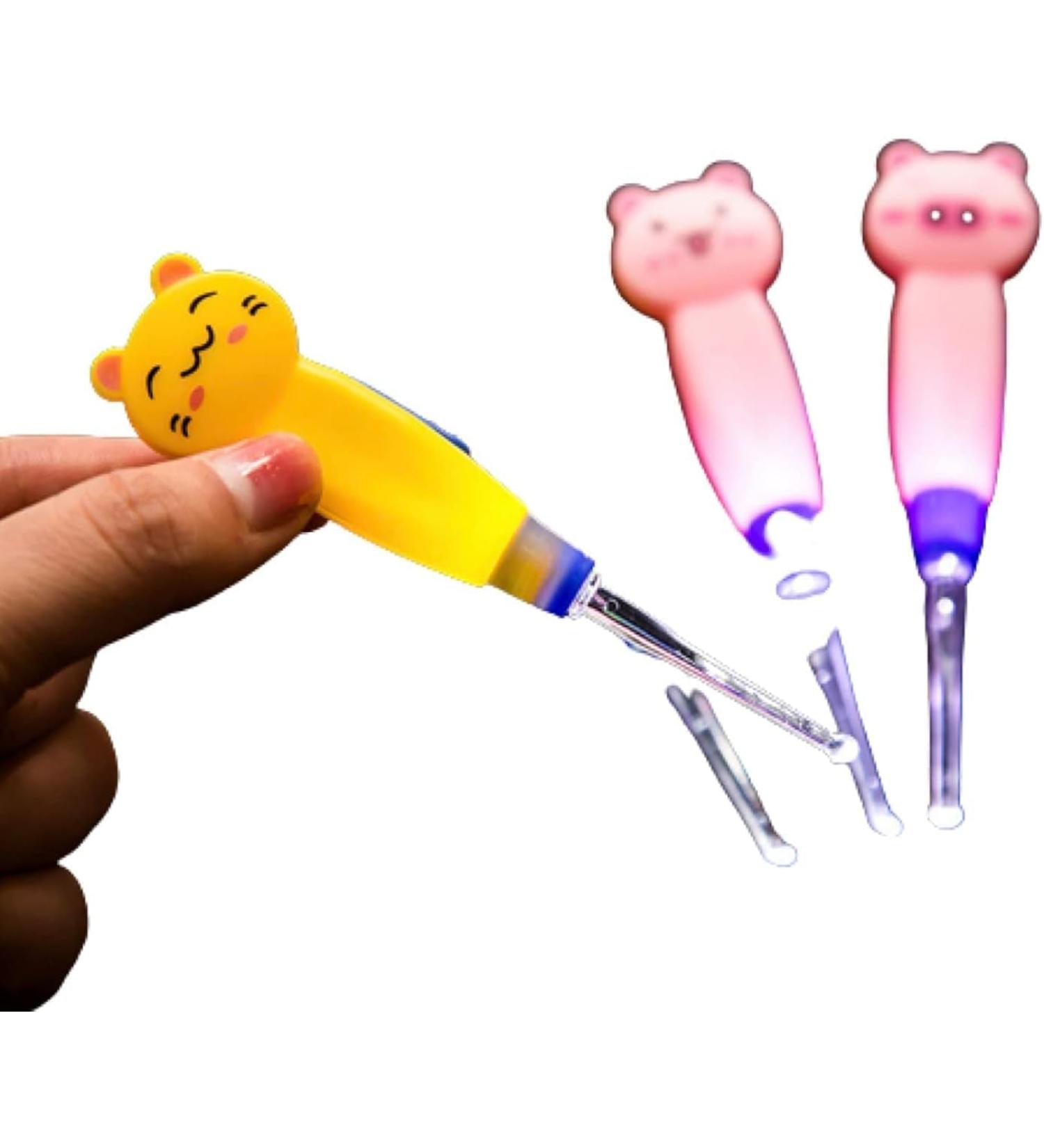 1Pc Cute Flashlight Earpick Earwax Cleaning and Removal Tools Light Led Earpick Wax for Adults and Children Ear Safe - Buy Online on GoSupps.com