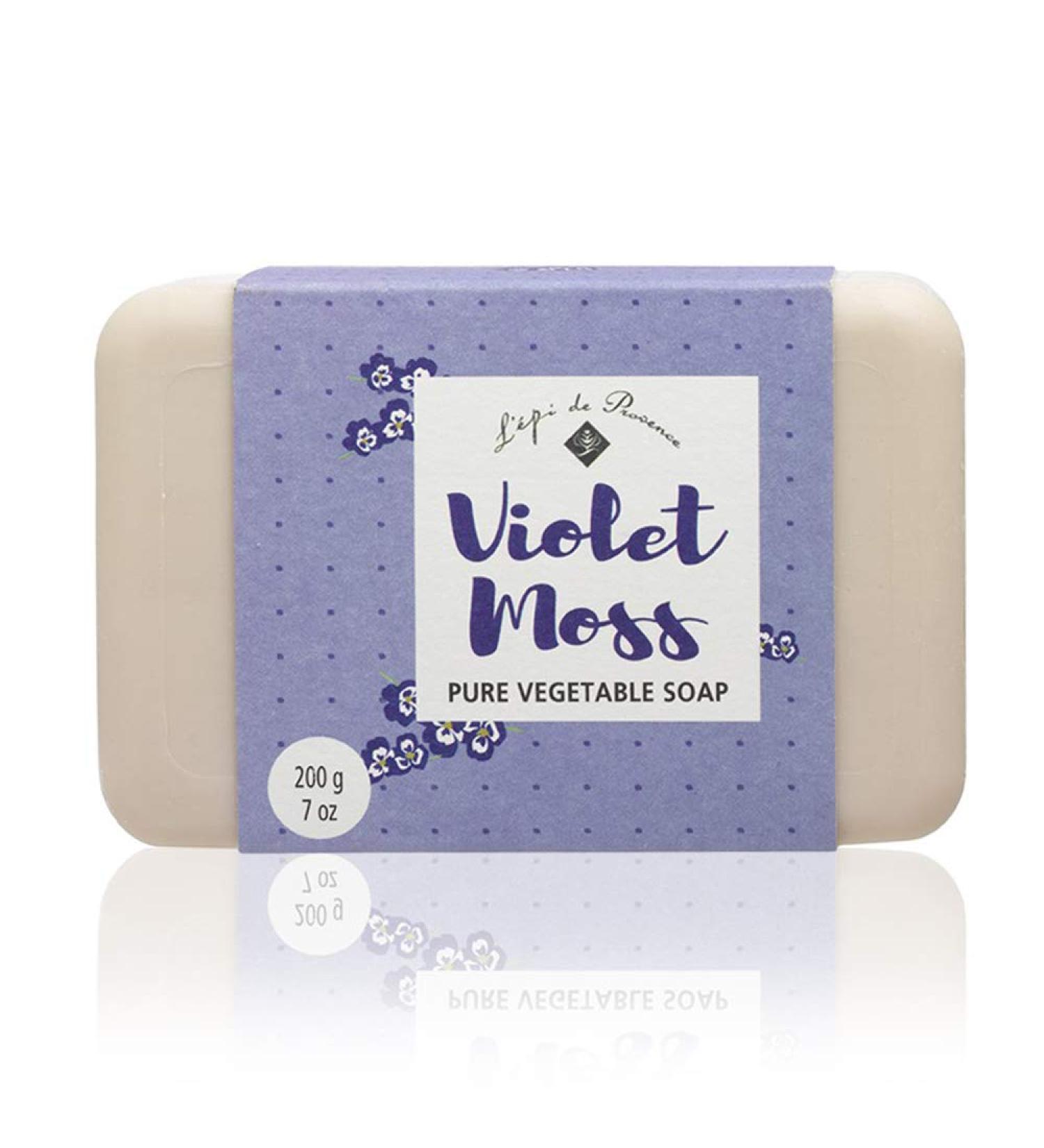 L'Epi de Provence Triple Milled Violet Moss Shea Butter Vegetable Soaps from France 200g