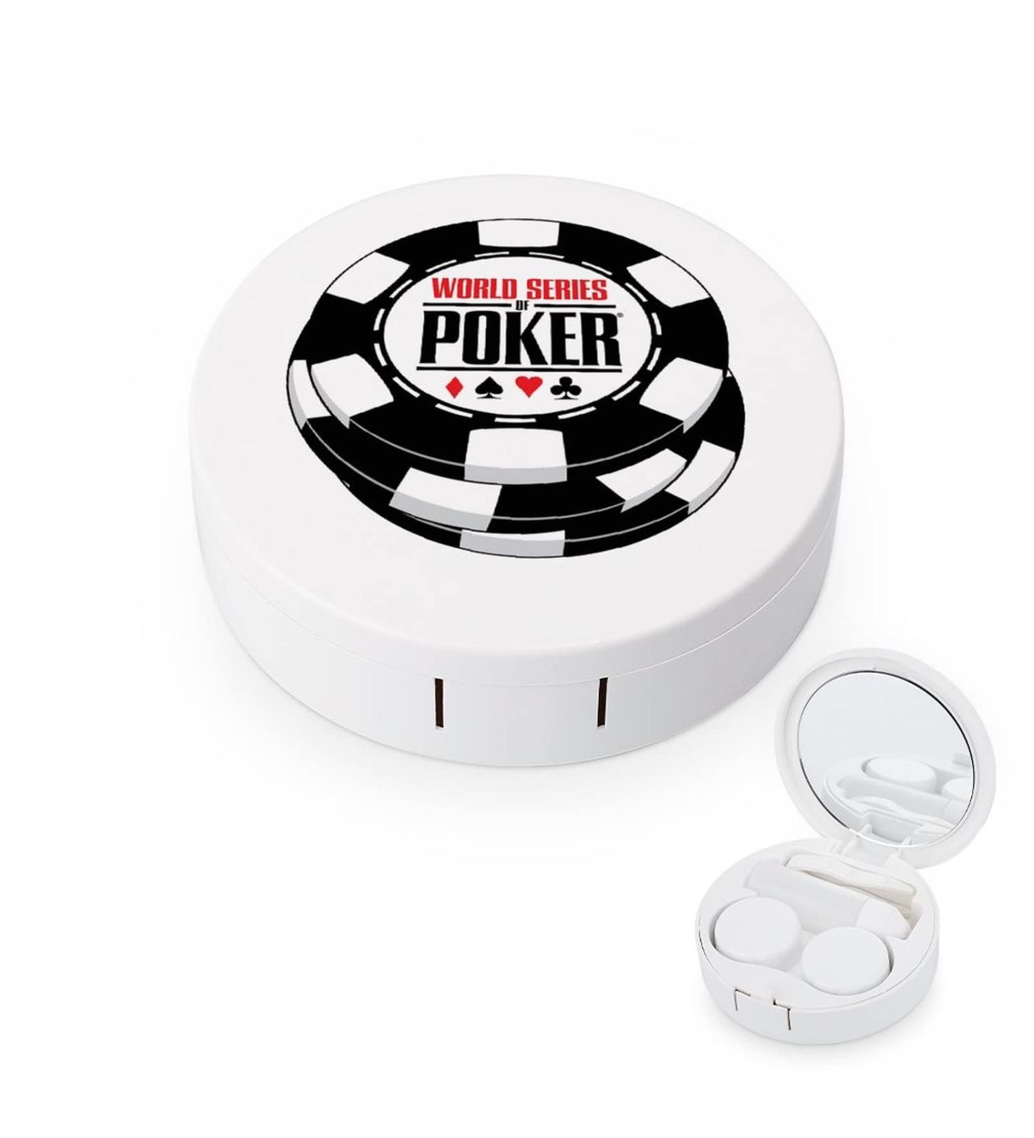 Wsop Poker Round Case For Contact Lens Kit Storage Box with Mirror Printed - Buy Online on GoSupps.com
