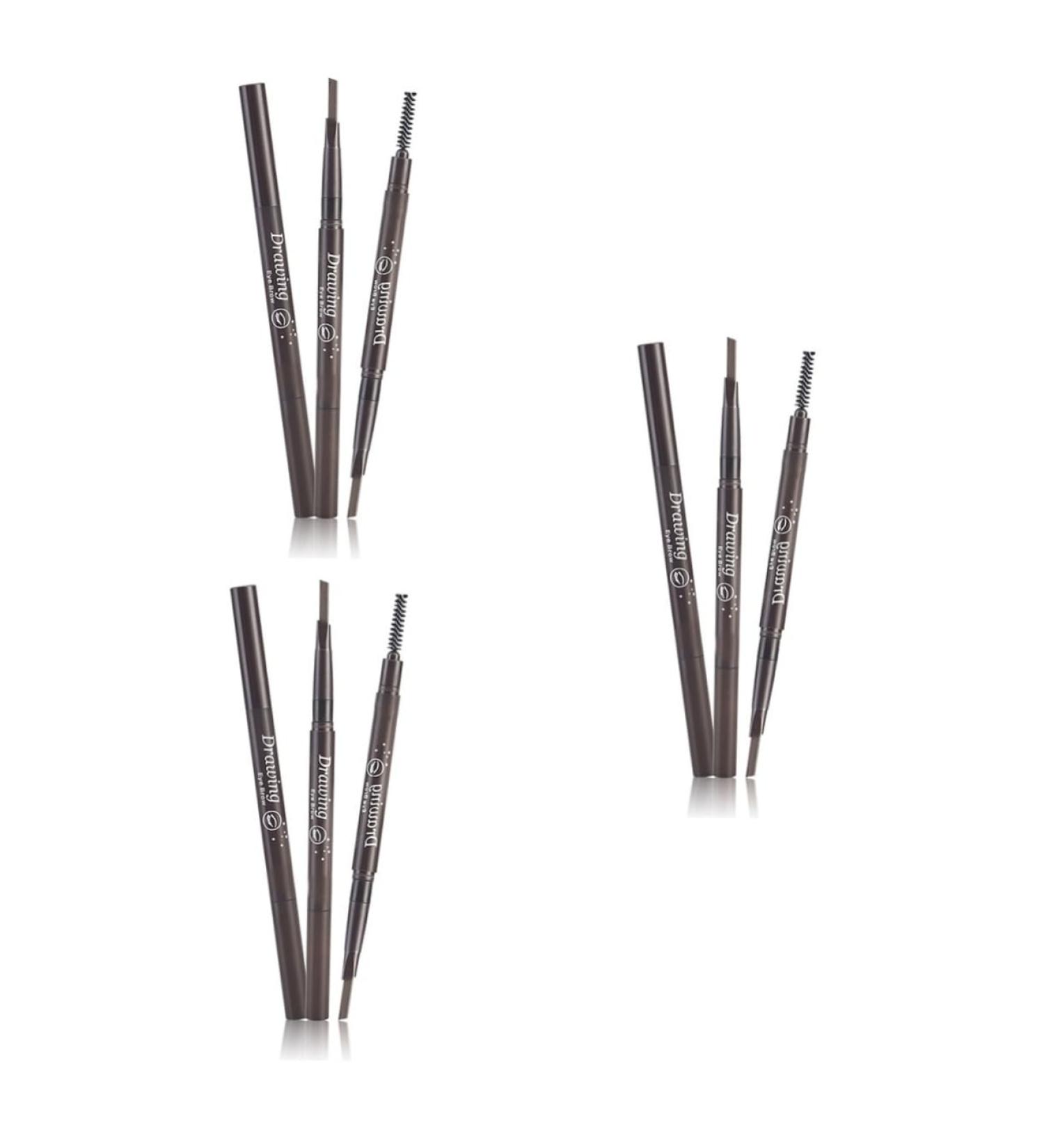Balacoo 3pcs 2 1 Waterproof Brow Pencil Eyebrow Brush Eyebrow Pencil Brush Double Head To Rotate - Buy Online on GoSupps.com