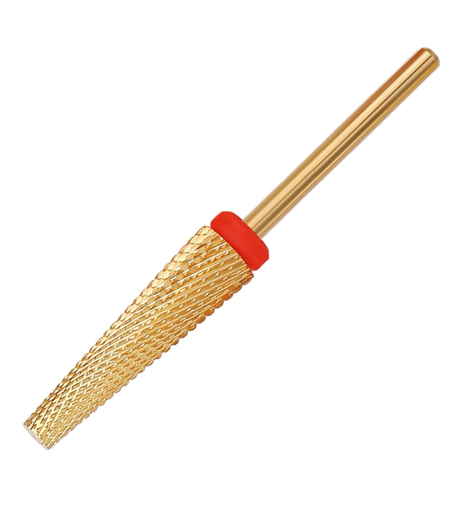 Super Long 5 in 1 Nail Drill Bits - Professional Carbide Tungsten Rotary Tools for Manicure & Pedicure - Fast Cutting for Acrylic Nails (Gold Fine-F - Buy Online on GoSupps.com