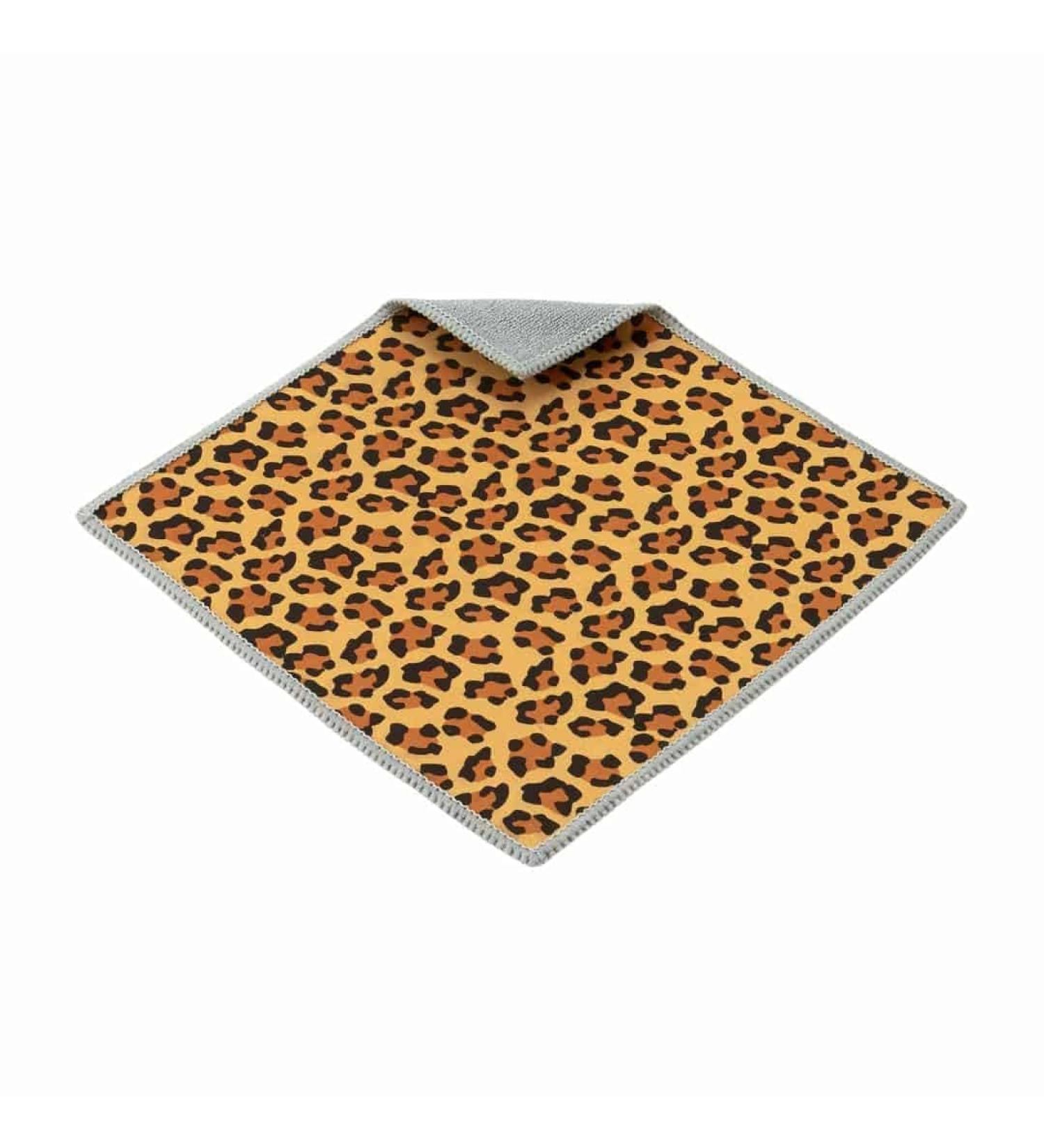 Carson Double Sided Microfiber Cleaning Cloth Safari Leopard