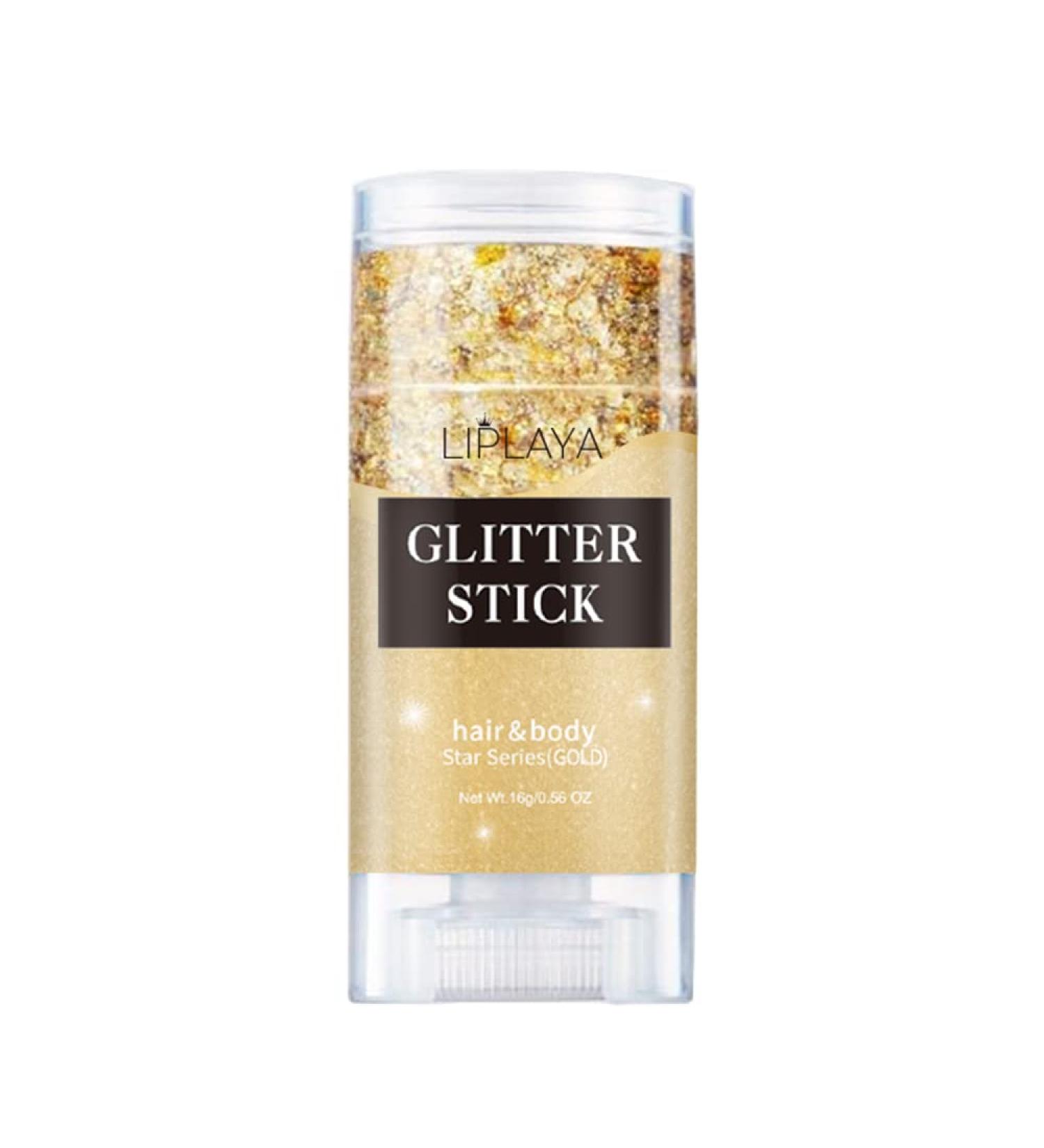 Mysense Gold Glitter Stick - 0.56oz Holographic Cosmetic Sequins for Face, Hair & Body - Rave Makeup Accessories for Women - Festival, Coachella, Halloween, Christmas - Buy Online on GoSupps.com