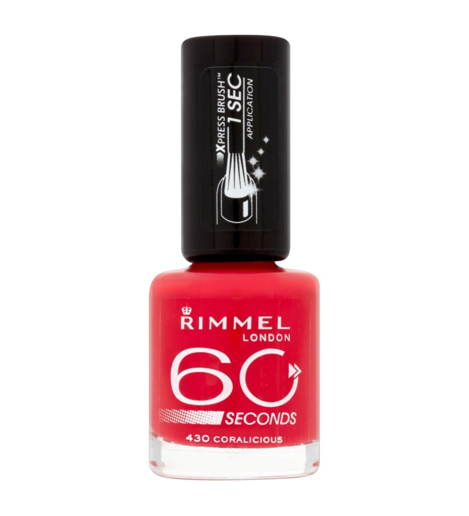 Rimmel 60 Seconds Nail Polish Coralicious Coralicious 8 ml (Pack of 1)
