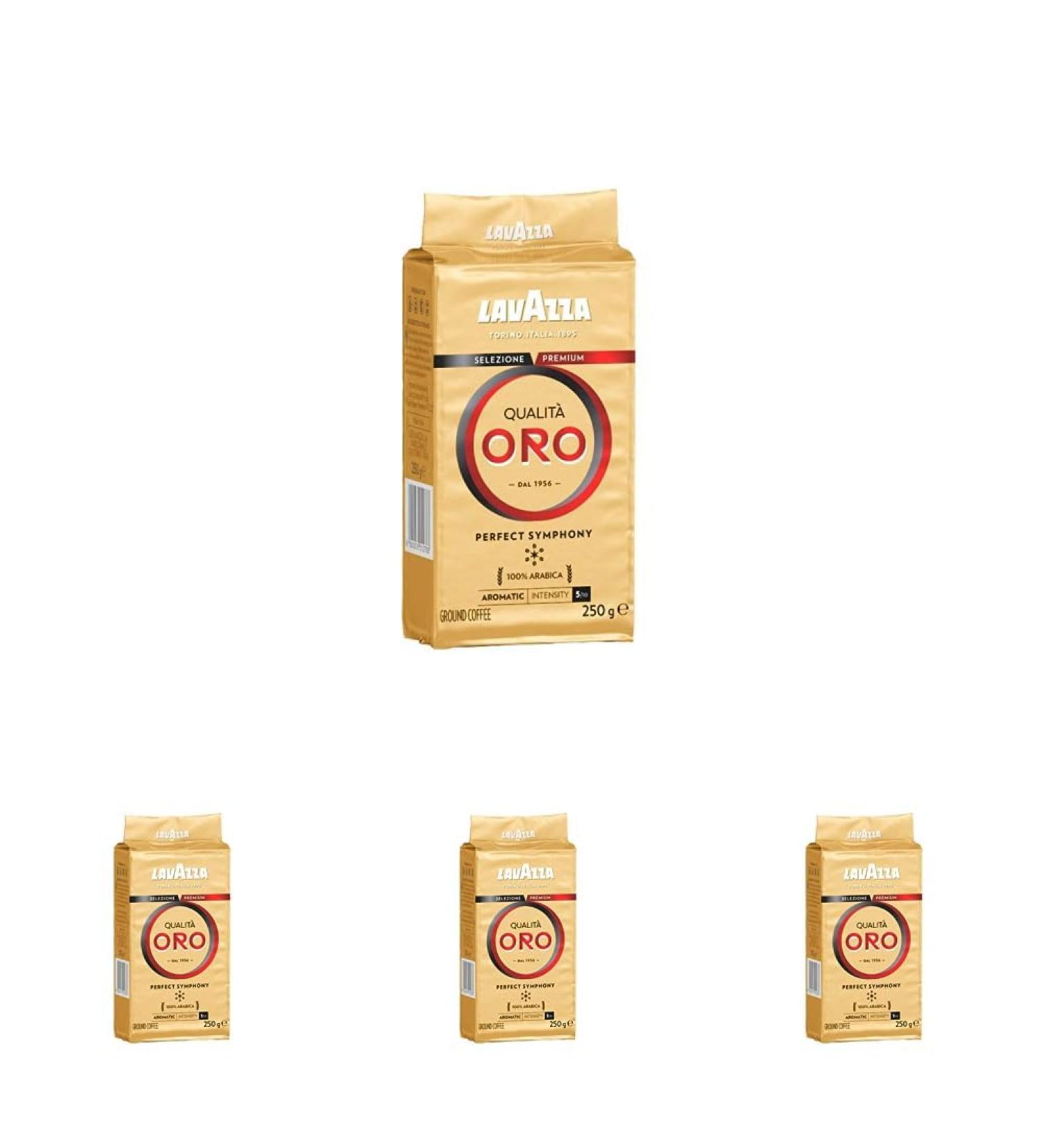 Buy Lavazza Qualit Oro Ground Coffee - 100% Arabica Fruit & Floral Aromas Velvety Espresso 250g (4 Pack) - International Shipping Available - Buy Online on GoSupps.com