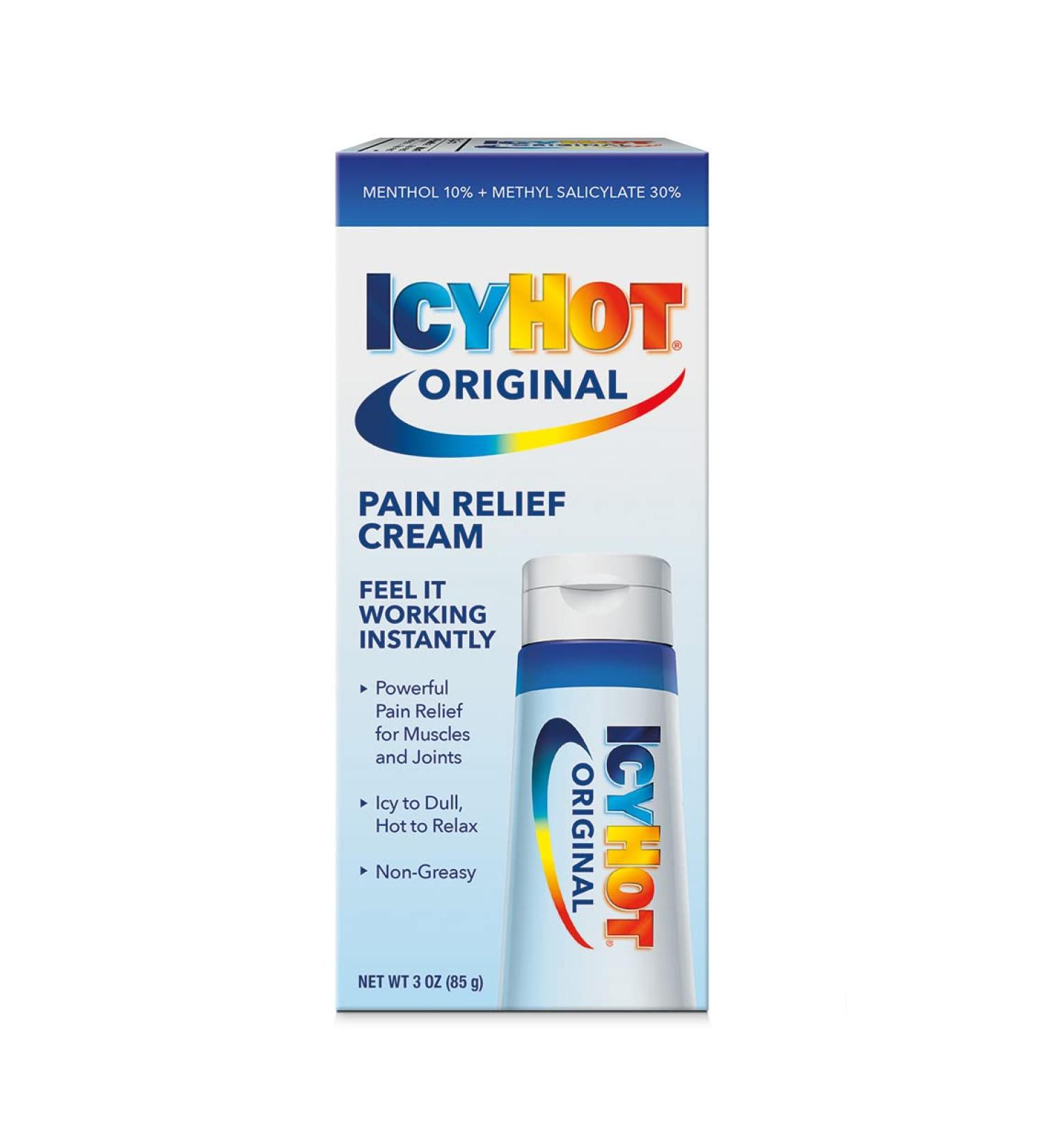 Icy Hot Original Pain Relief Cream 3 oz - Fast Acting Muscle & Joint Relief - Buy Online on GoSupps.com