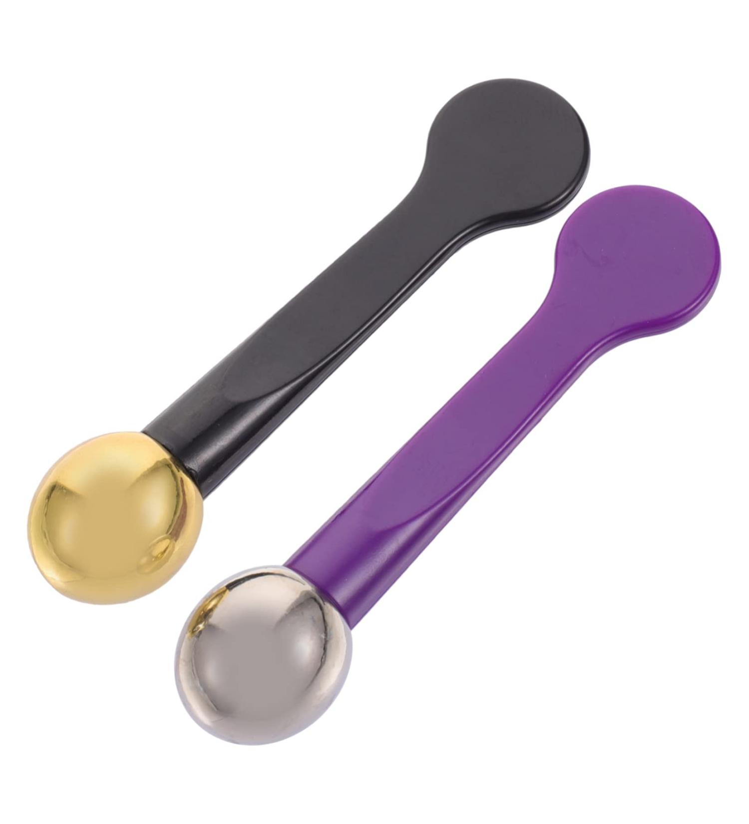 Mipcase Cuill res De Massage Oculaire En Alliage De Zinc 2 Pi ces T te Ronde Violet Et Noir Massage Professionnel Contour Des Yeux Outil Portable Pour Soins Quotidiens - Buy Online on GoSupps.com