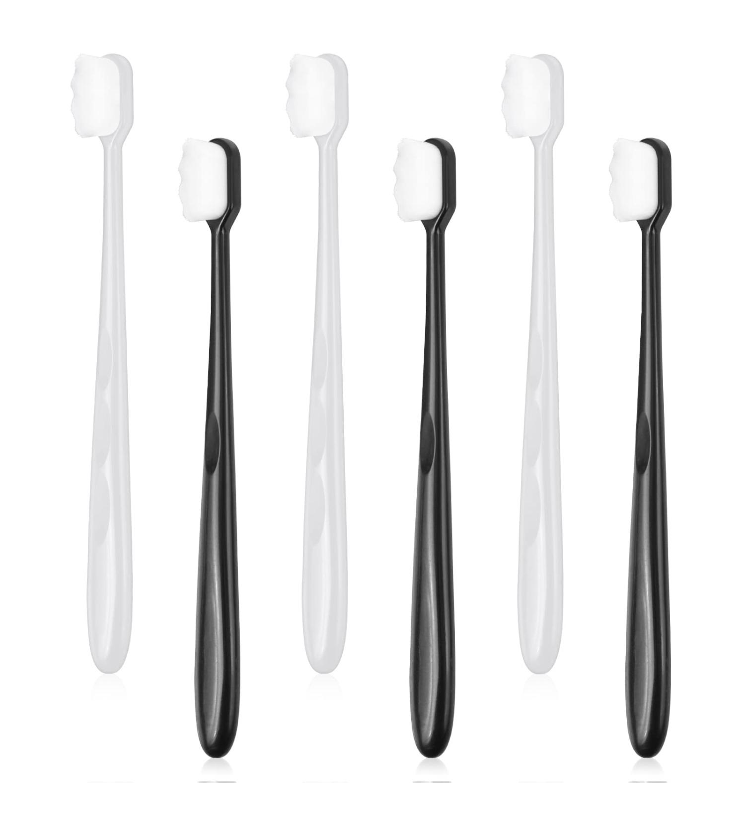 TIESOME 6Pcs Extra Soft Toothbrush - Micro Nano Bristles 20 000 Bristles Wavy Manual Design - Ideal for Sensitive Gums - International Shipping Available - Buy Online on GoSupps.com