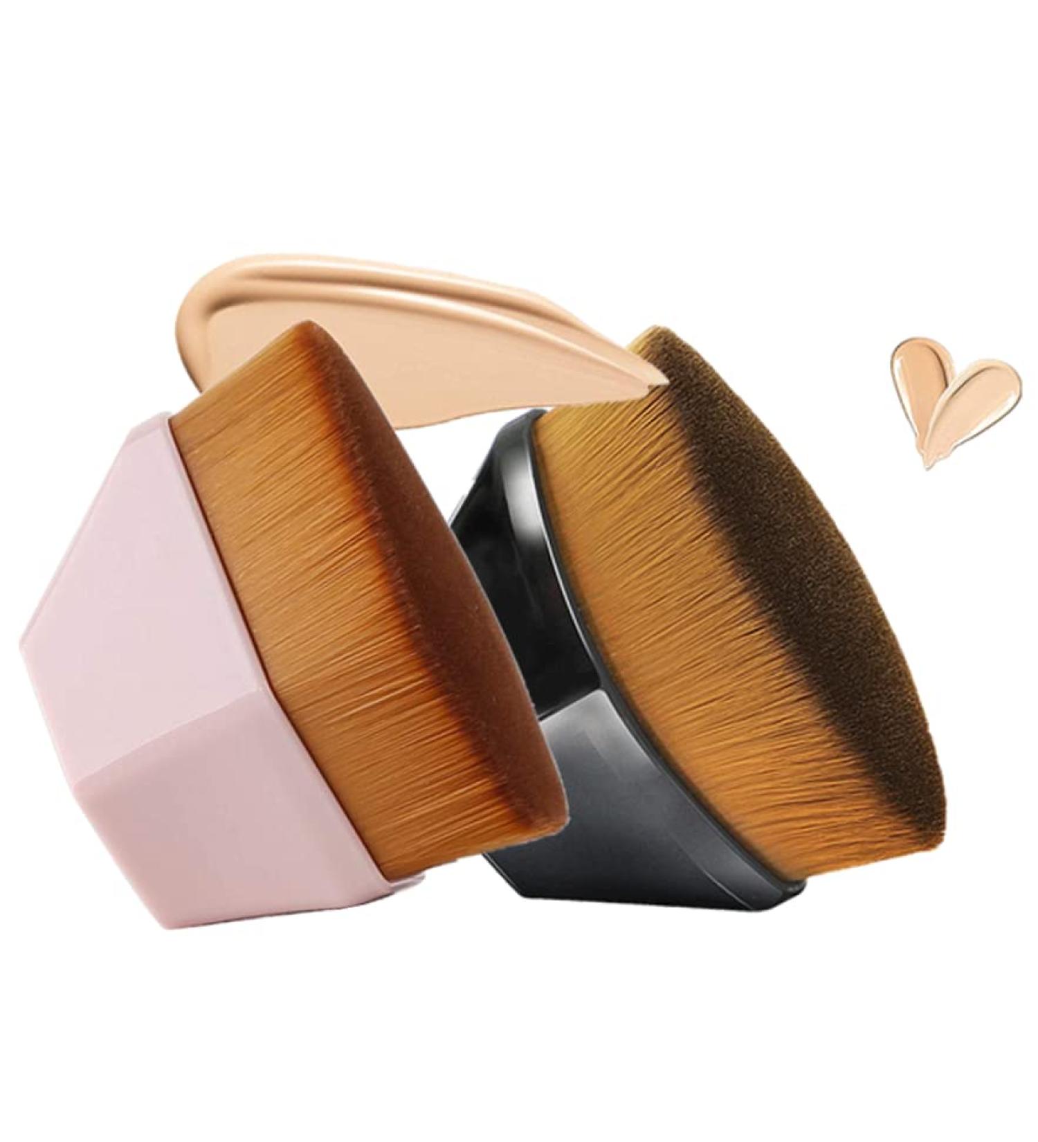 Foundation Makeup Brush Kabuki Magic Face Momma Brush Flat Top High-Density Multifunctional for Flawless Powder Blending Liquid or Cream Cosmetics with Portable Case Brochas De Maquillaje (2Pcs Black+Pink) - Buy Online on GoSupps.com