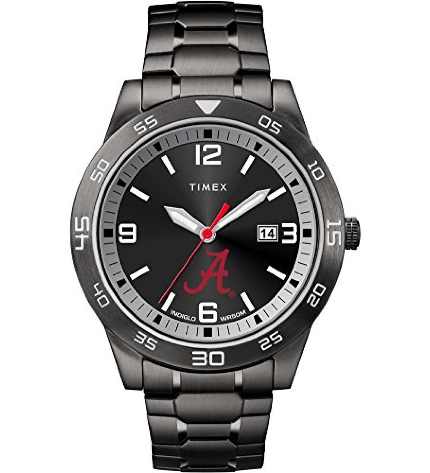 Timex Tribute Men's Acclaim 42mm Quartz Watch | Stainless Steel Strap, Alabama Crimson Tide - Buy Online on GoSupps.com