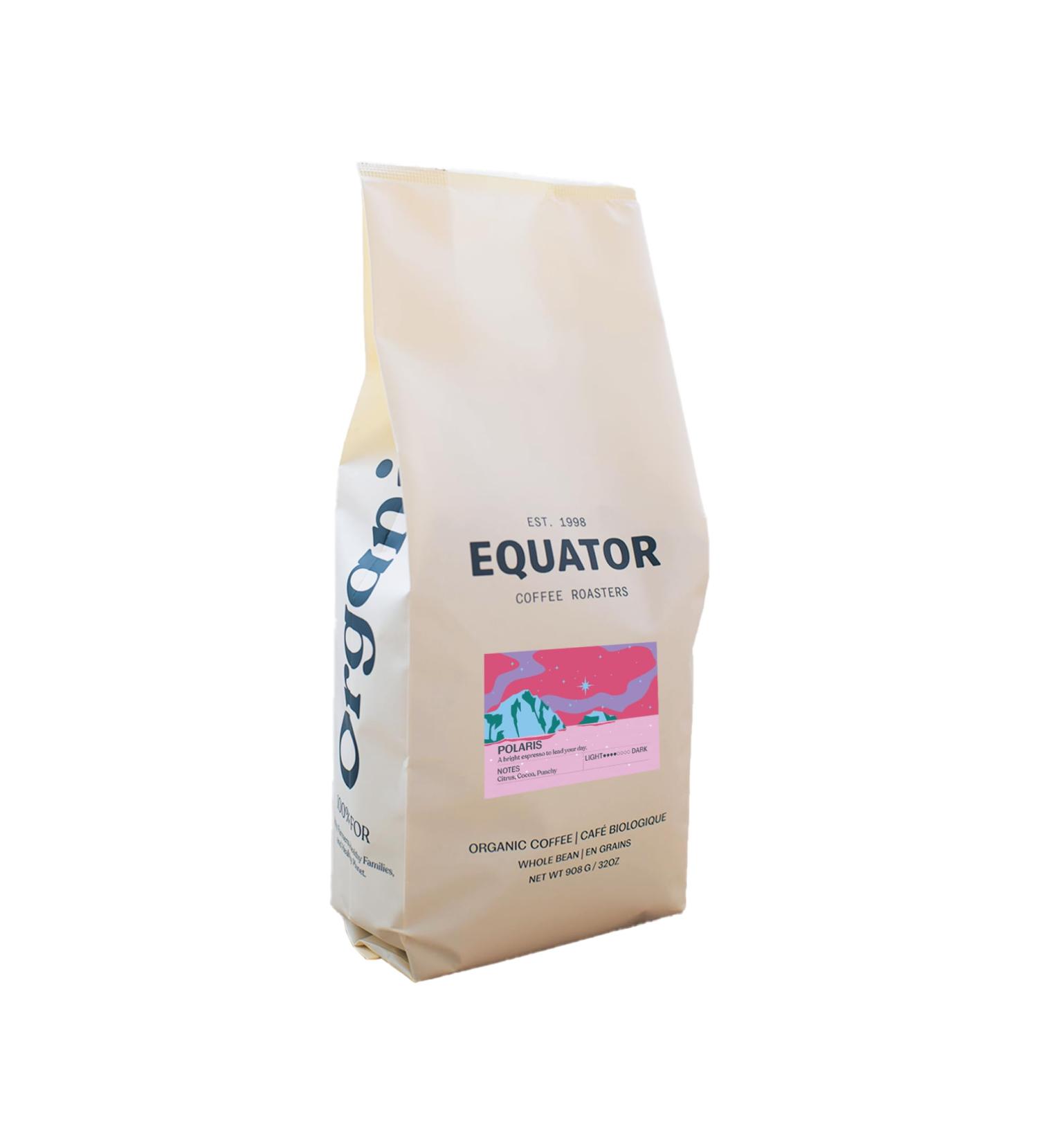 Equator Coffee Roasters Polaris Espresso Whole Coffee Bean Fresh Roasted Coffee Medium Roasted Coffee Beans Bold and Punchy Espresso Blend with Citrus and Cocoa Notes Polaris Espresso 908 g (Pack of 1) - Buy Online on GoSupps.com